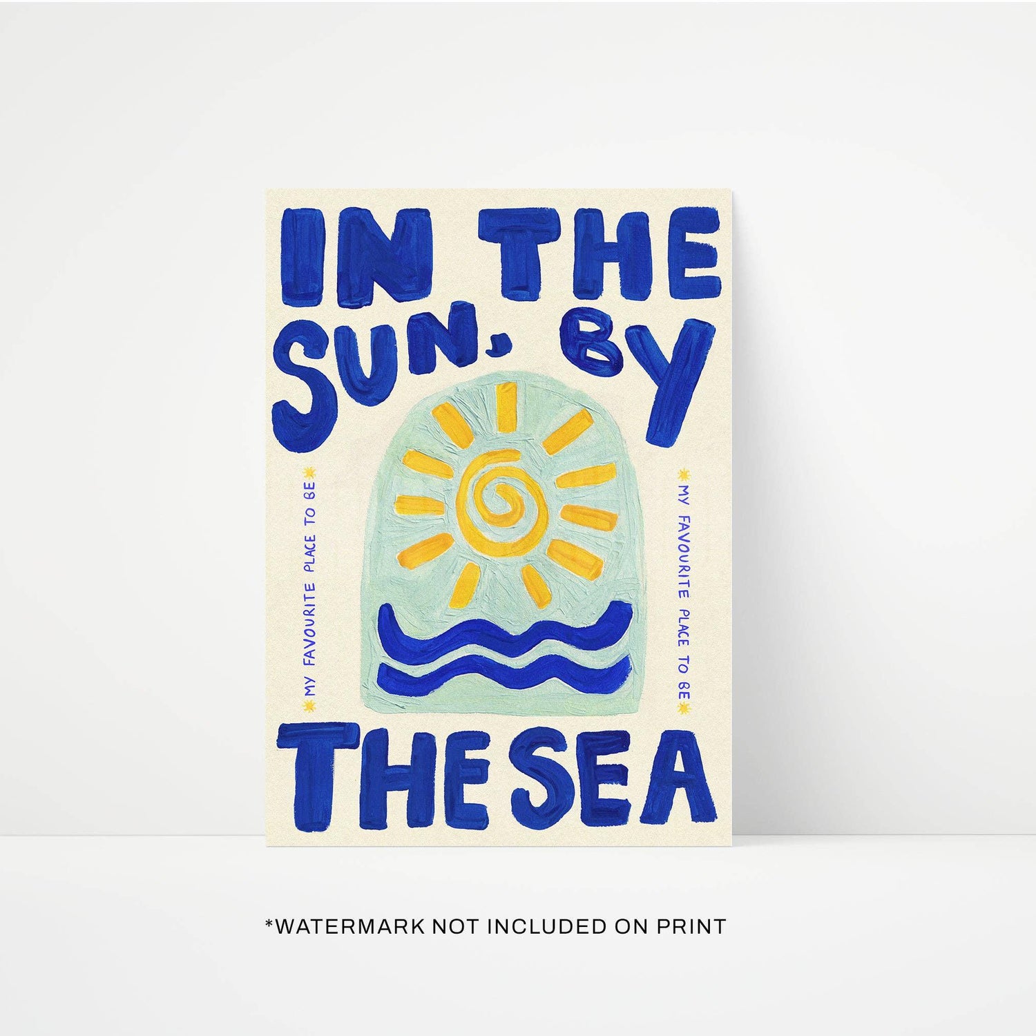 "In The Sun By The Sea" Hand painted  Print
