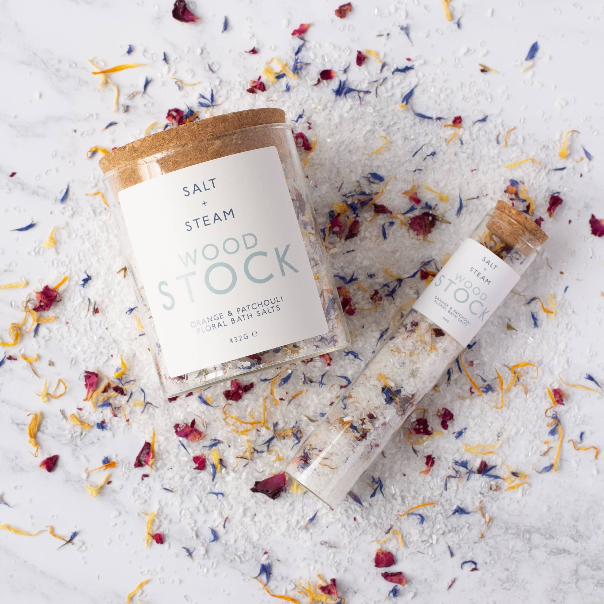 Woodstock - Orange, Patchouli & Petal Bath Salts 80g & 432g