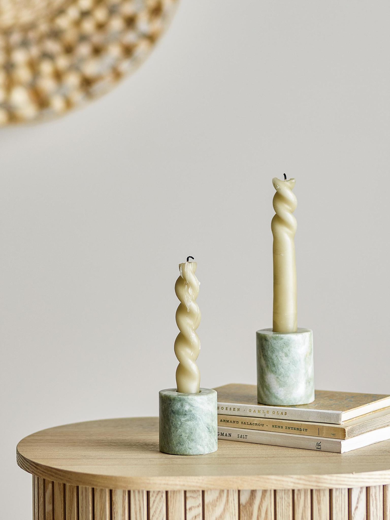 Kokoro Candle Holder - Green - Marble