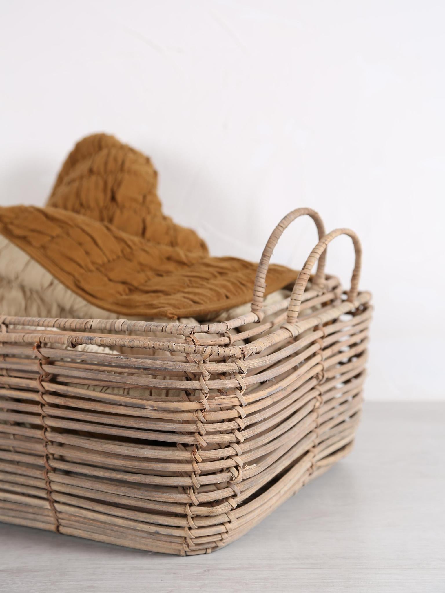 Harper Shallow Basket - Nature grey - 2 Sizes Available