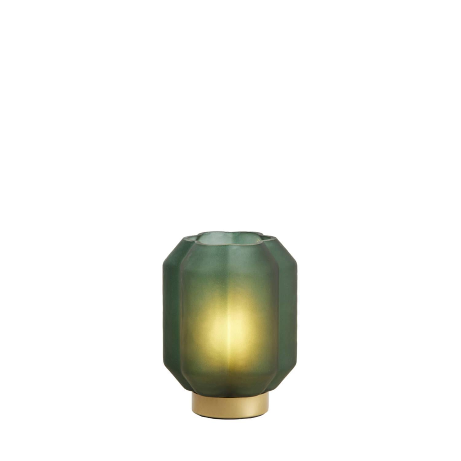 Palermo Matt Glass Table lamp - LED - Dark Green & Gold