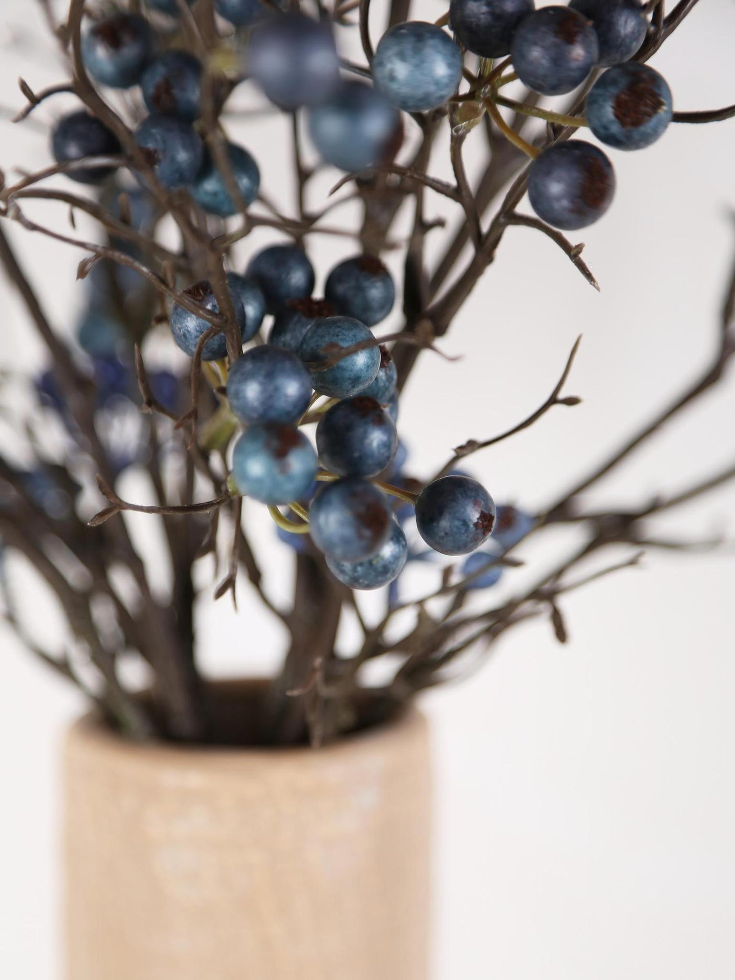 Faux Blue Berries Stem