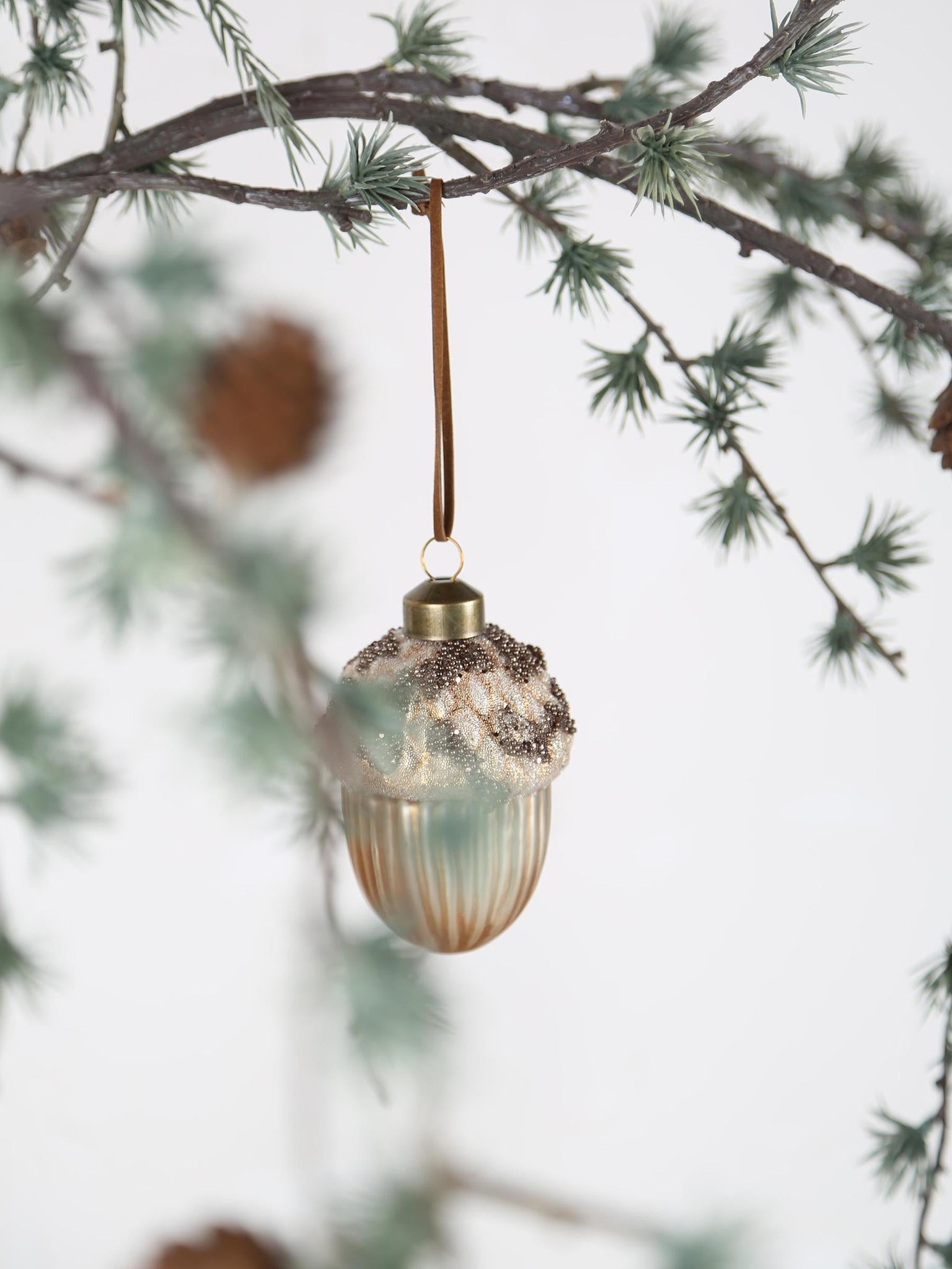Autumns Gold glass acorn Ornament