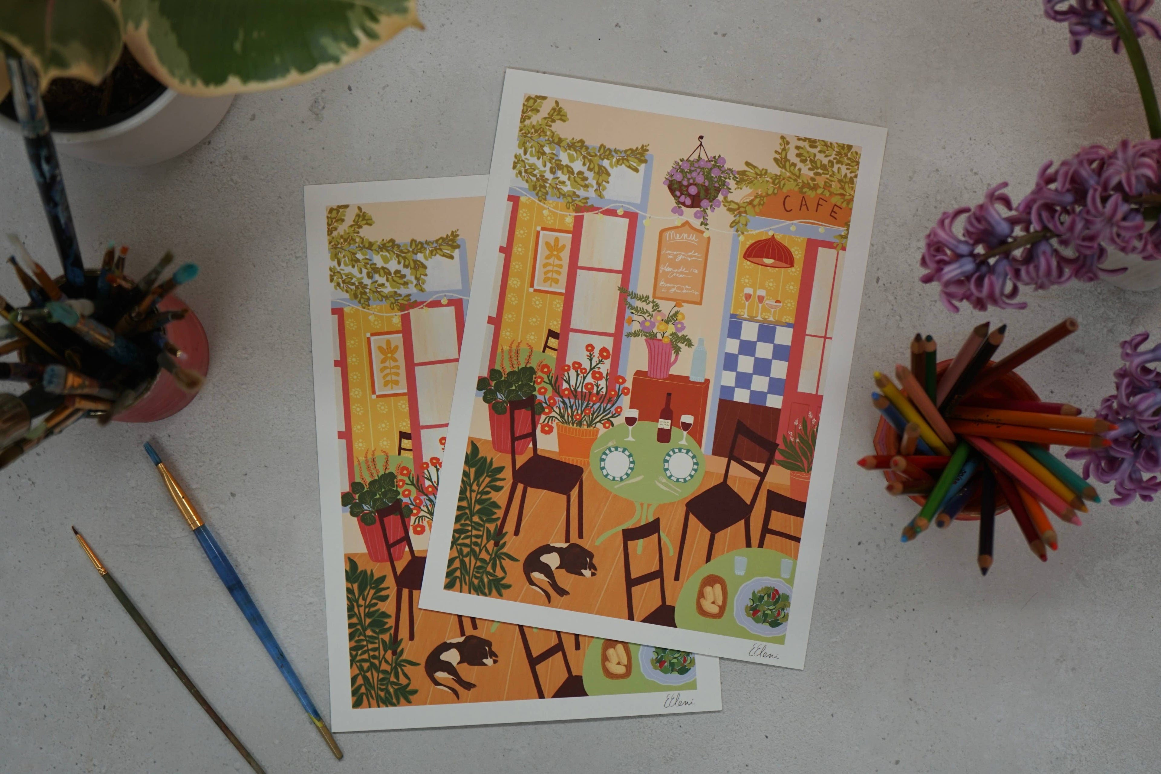 Sunshine Terrace Art Print | El Fresco Dining