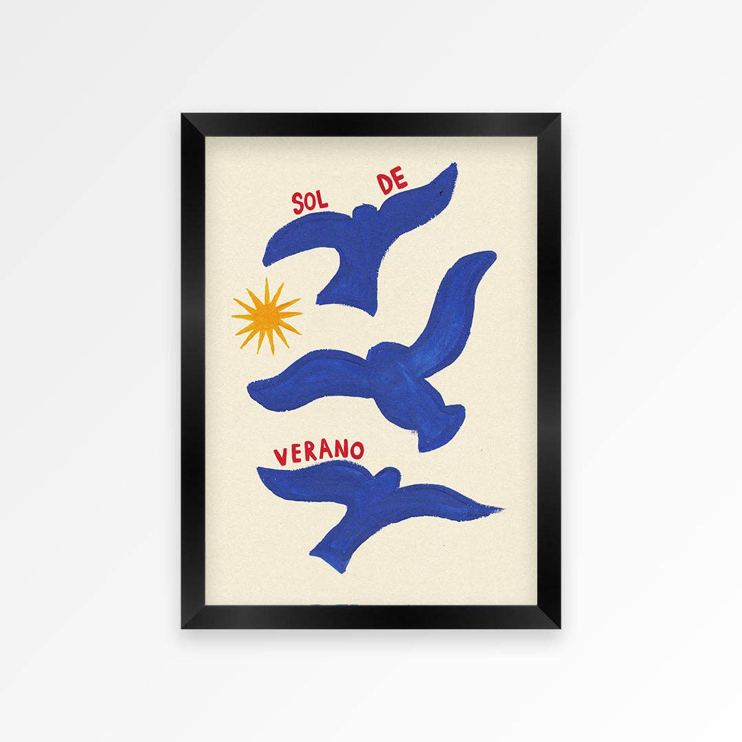 Seagulls Hand Painted Print