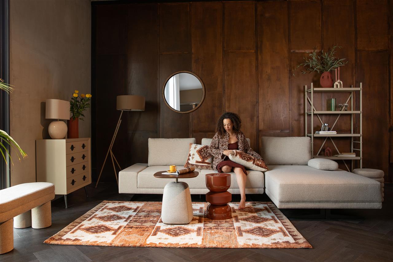 Maron Chalet Rug - 2 Sizes Available - Warm Ivory, Terracotta Brown