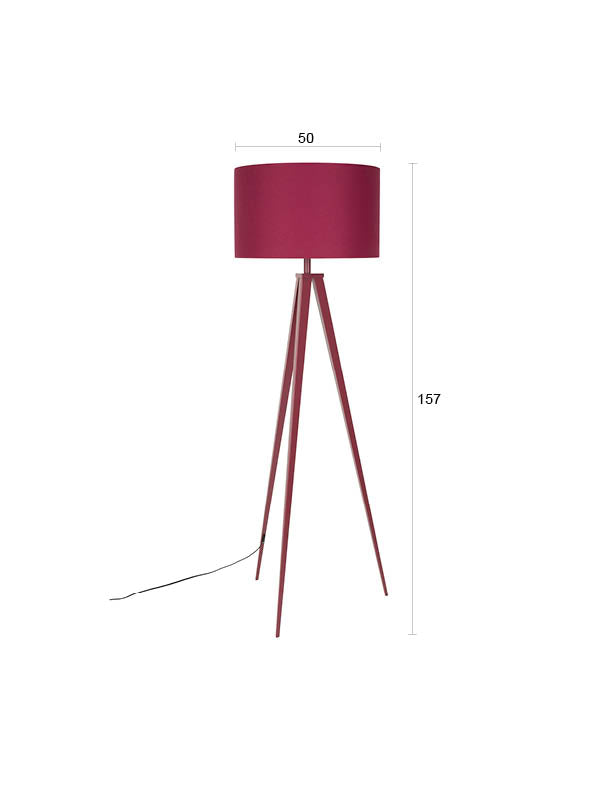 Tripod Floor Lamp Burgundy Red
