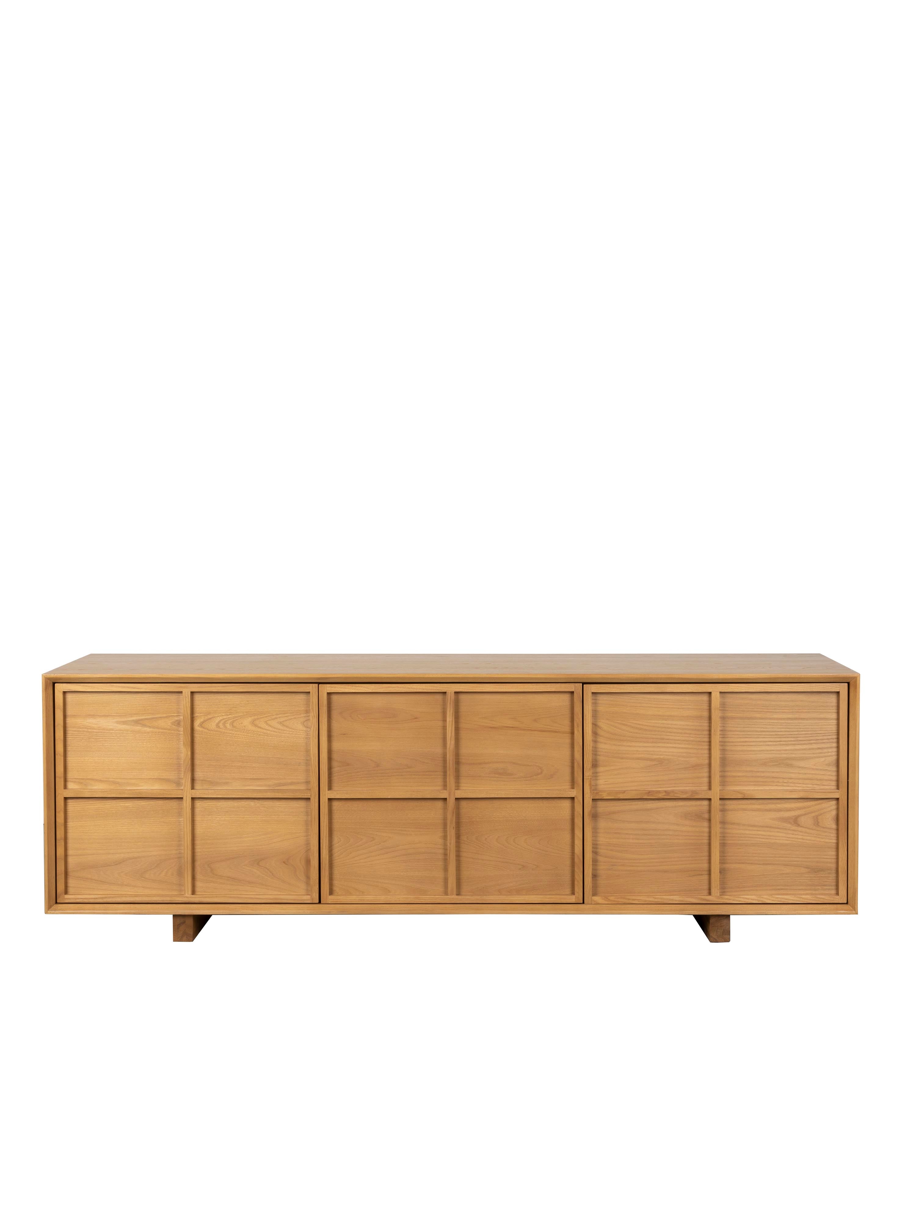 Raster Ash Wood Sideboard - Low