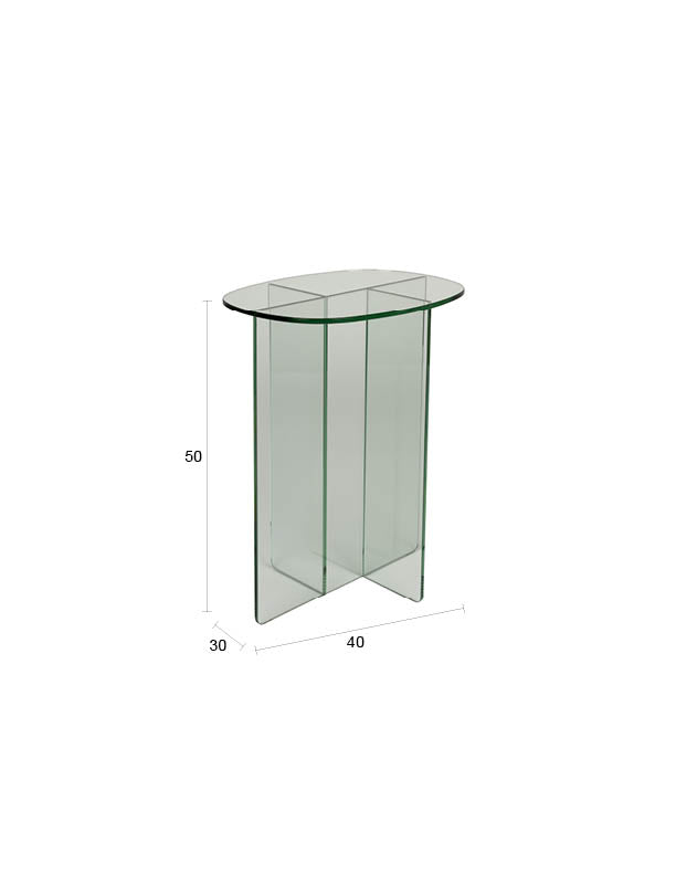 Linea Clear Glass Side Table