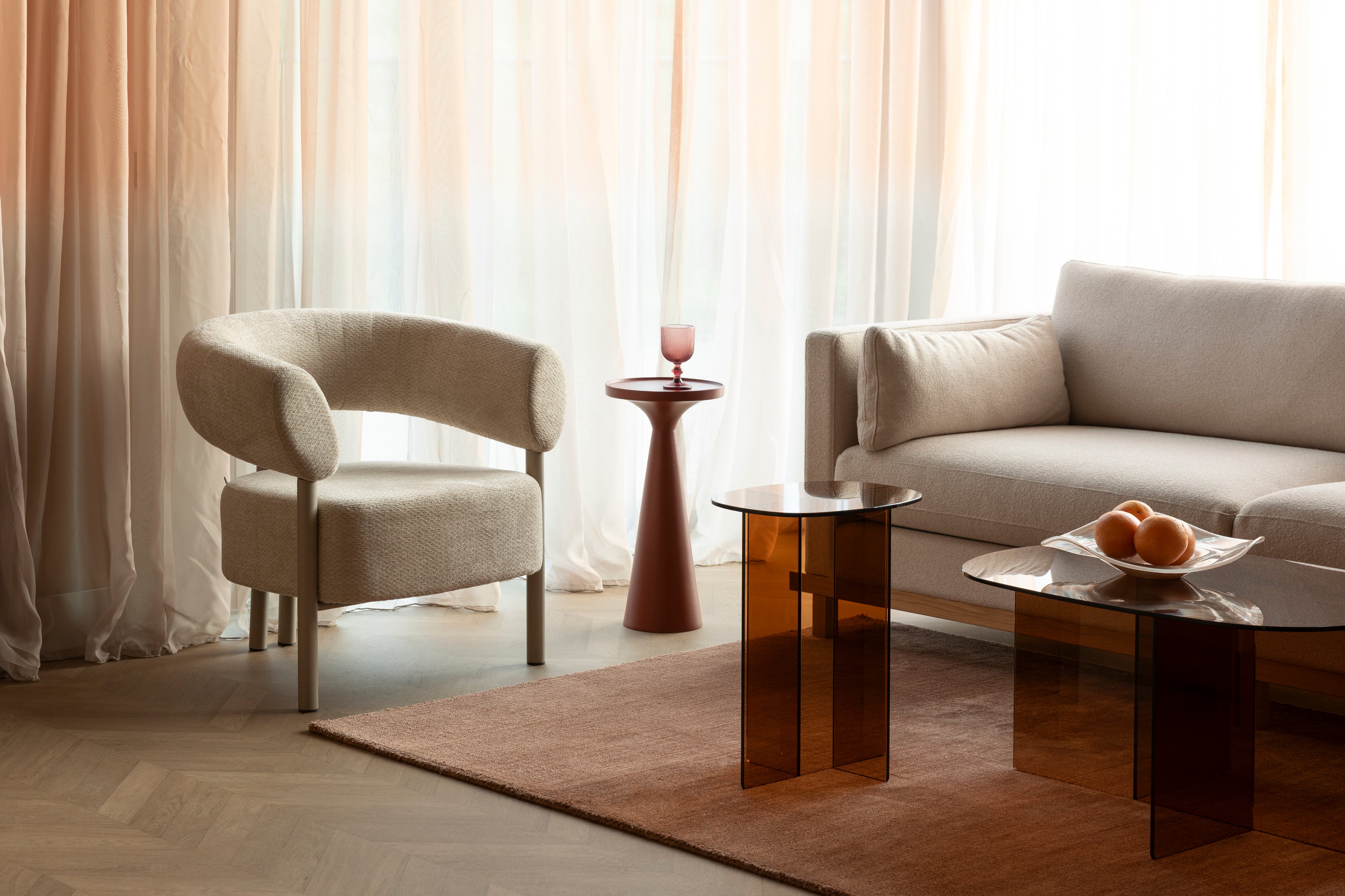 Linea Smoked Glass Side Table