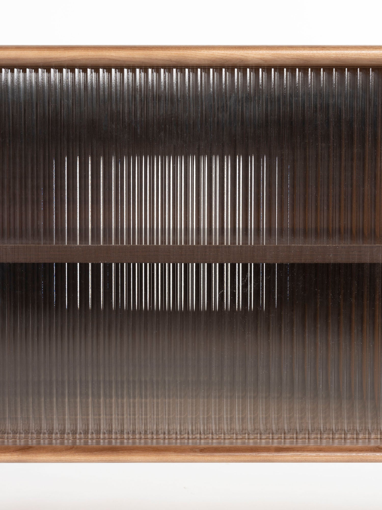 Rise Wood & Ribbed Glass Sideboard - Walnut - Large