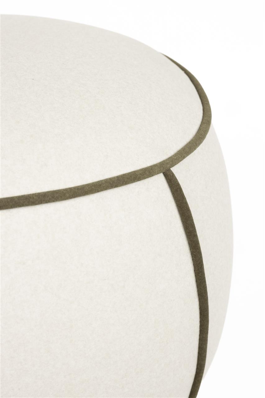 Marina White Contrast Round Stool