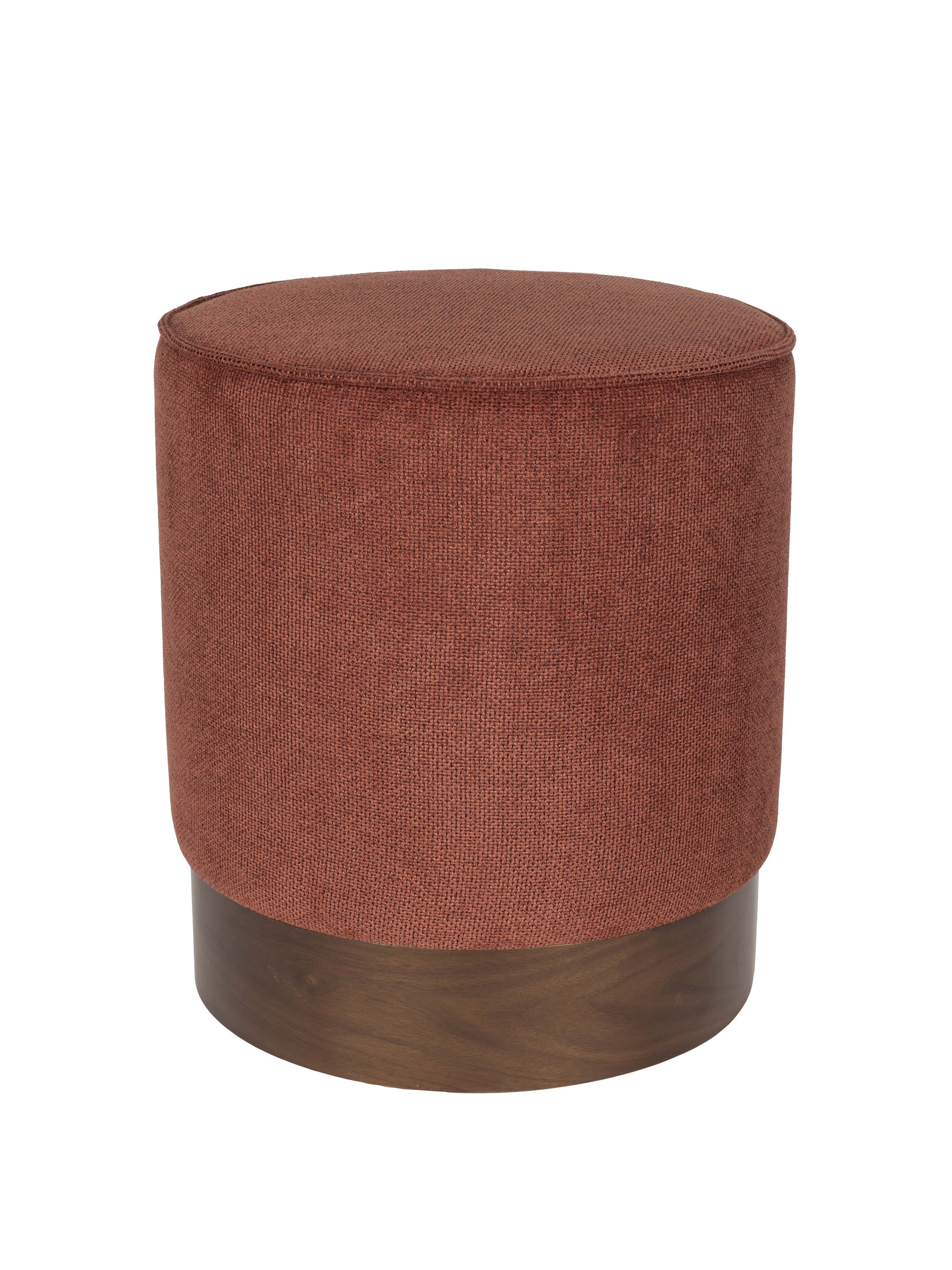 Bellevue Walnut Stool - Burnt Red
