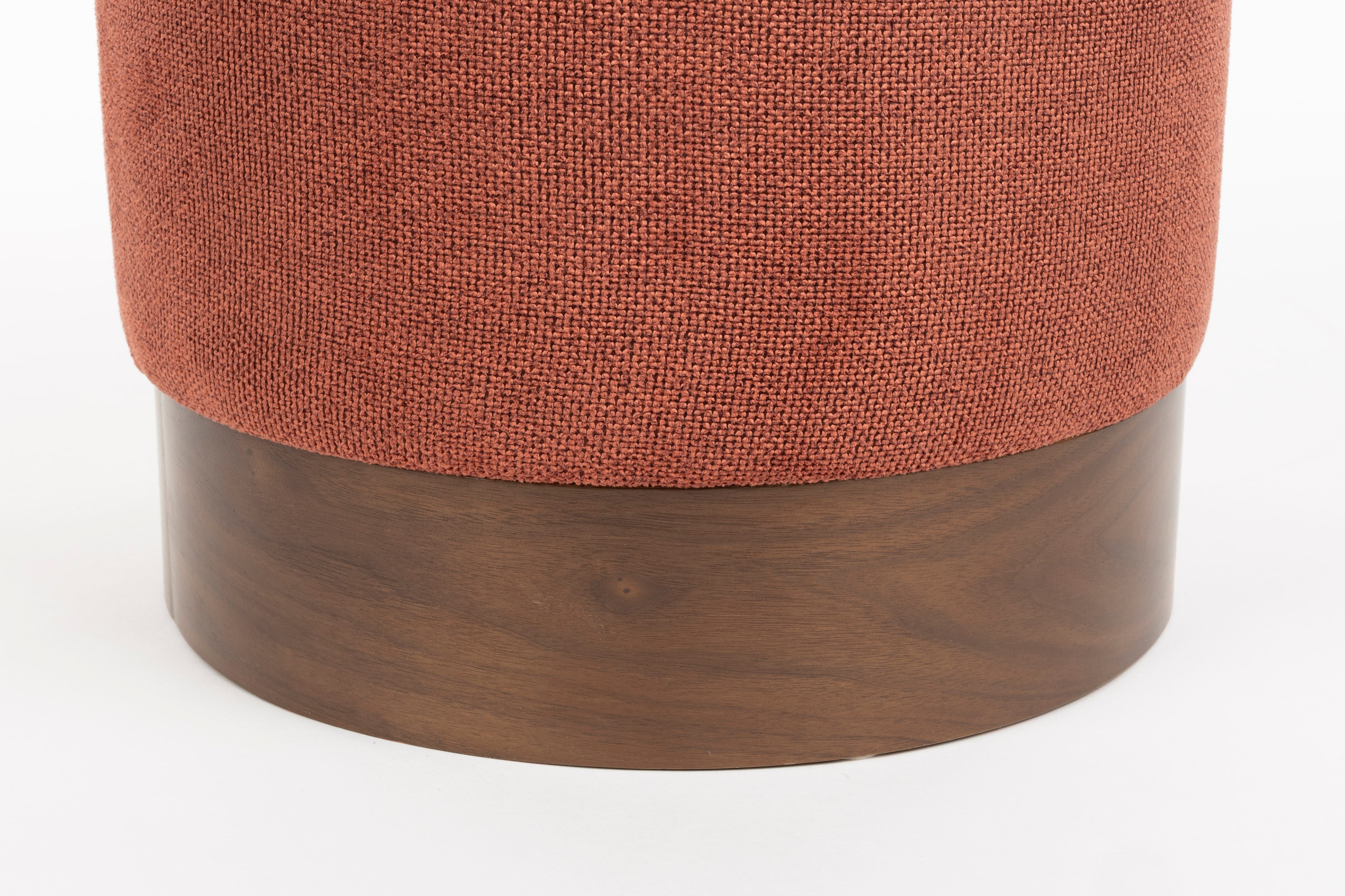 Bellevue Walnut Stool - Burnt Red