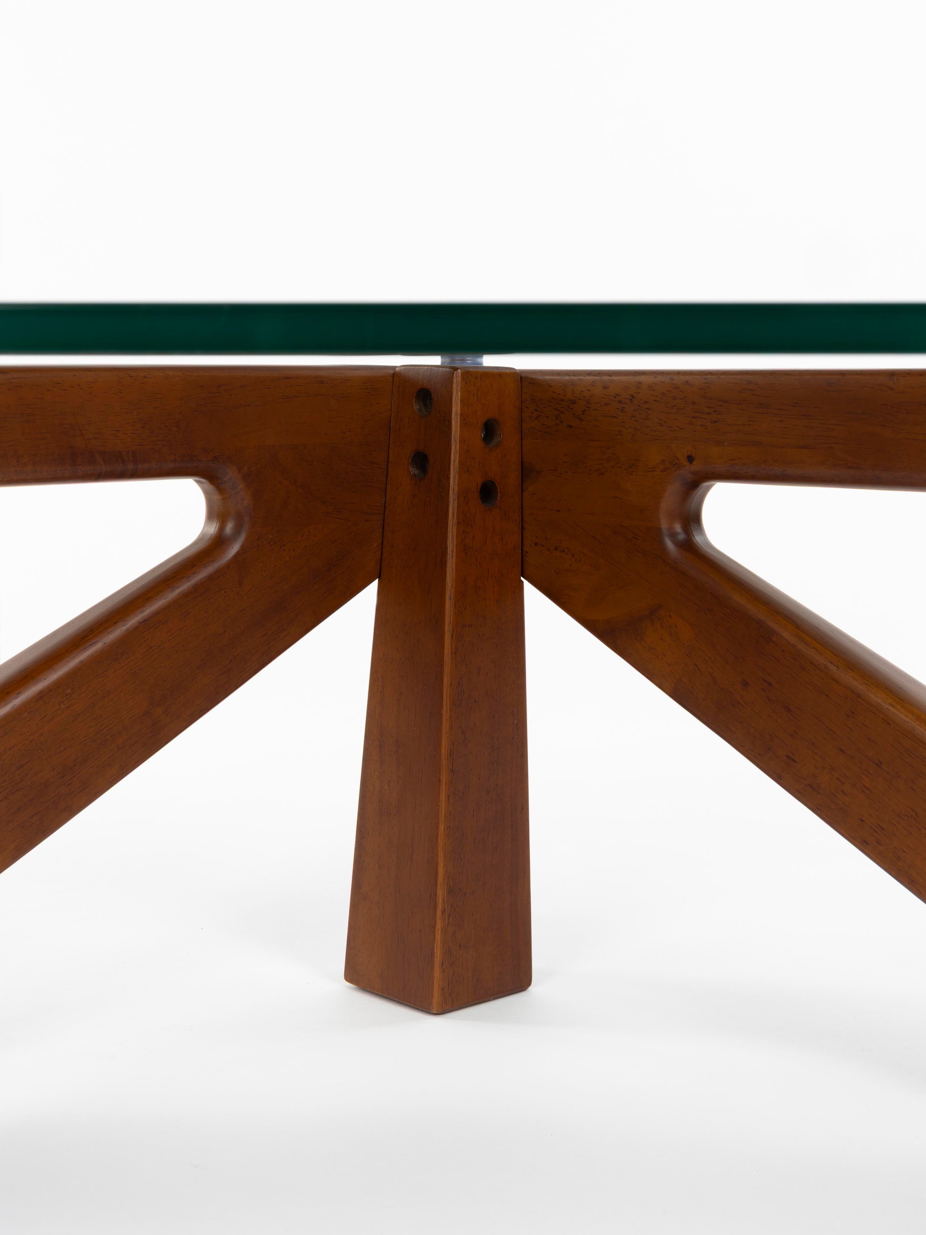 Norwin Glass & Rubberwood Coffee Table