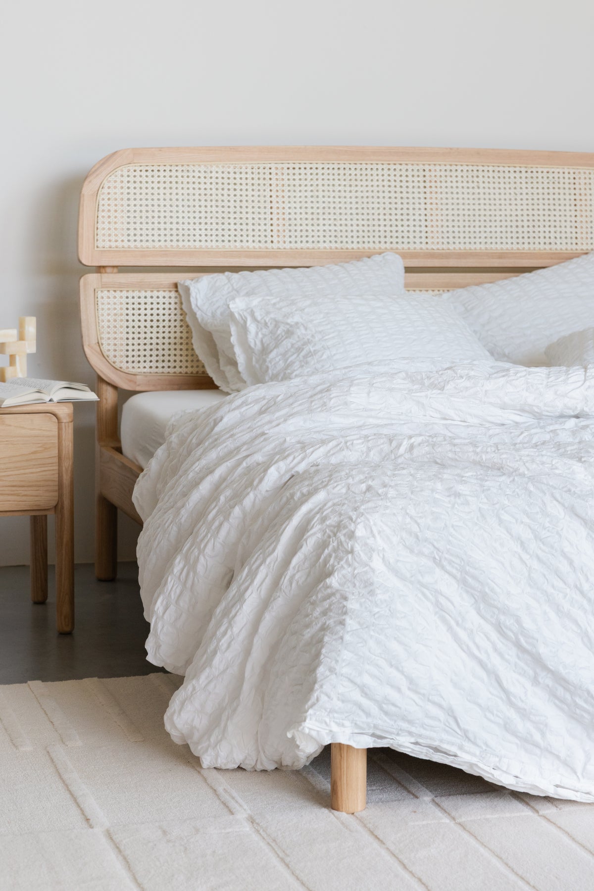 Storm Wooden Bed With Webbing Detail Headboard - 2 Sizes Available