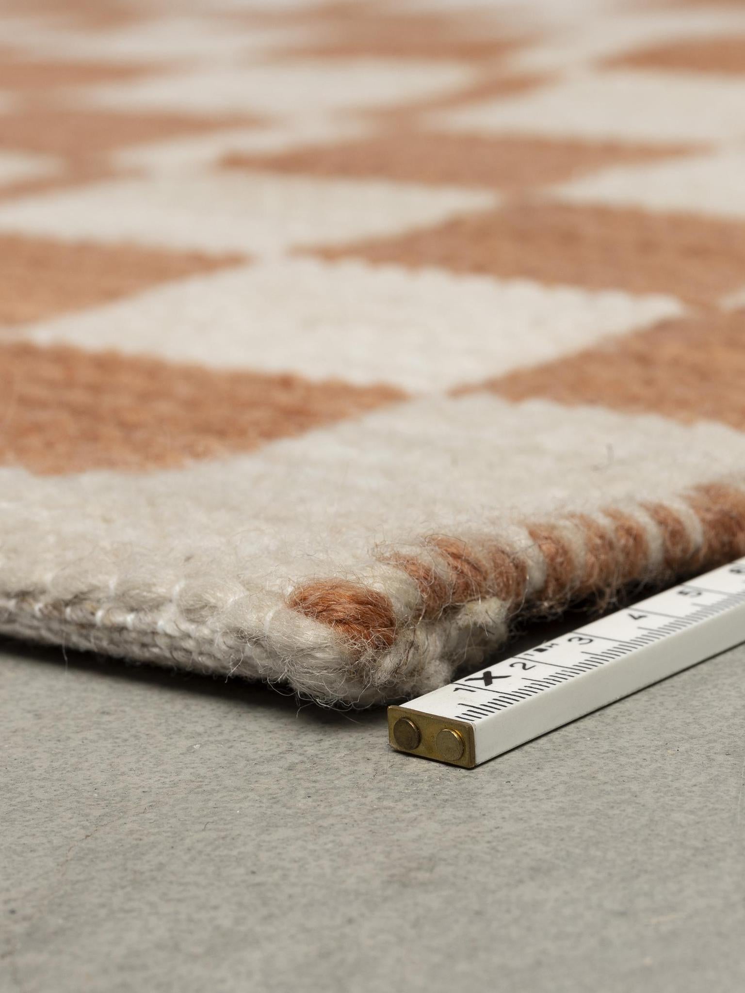 Checker Rug - Rust, Beige