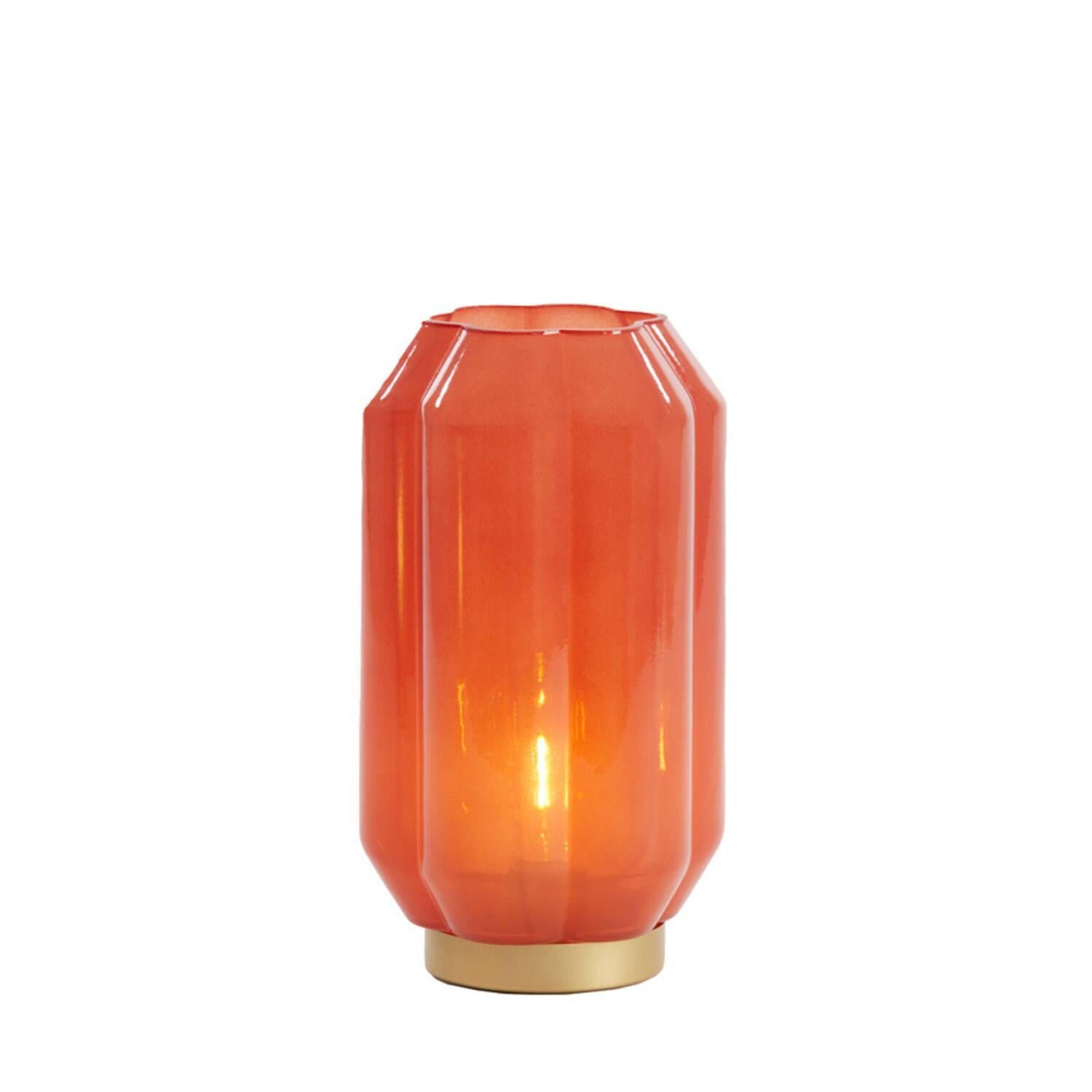 Palermo Table lamp - LED - Brick Red & Gold