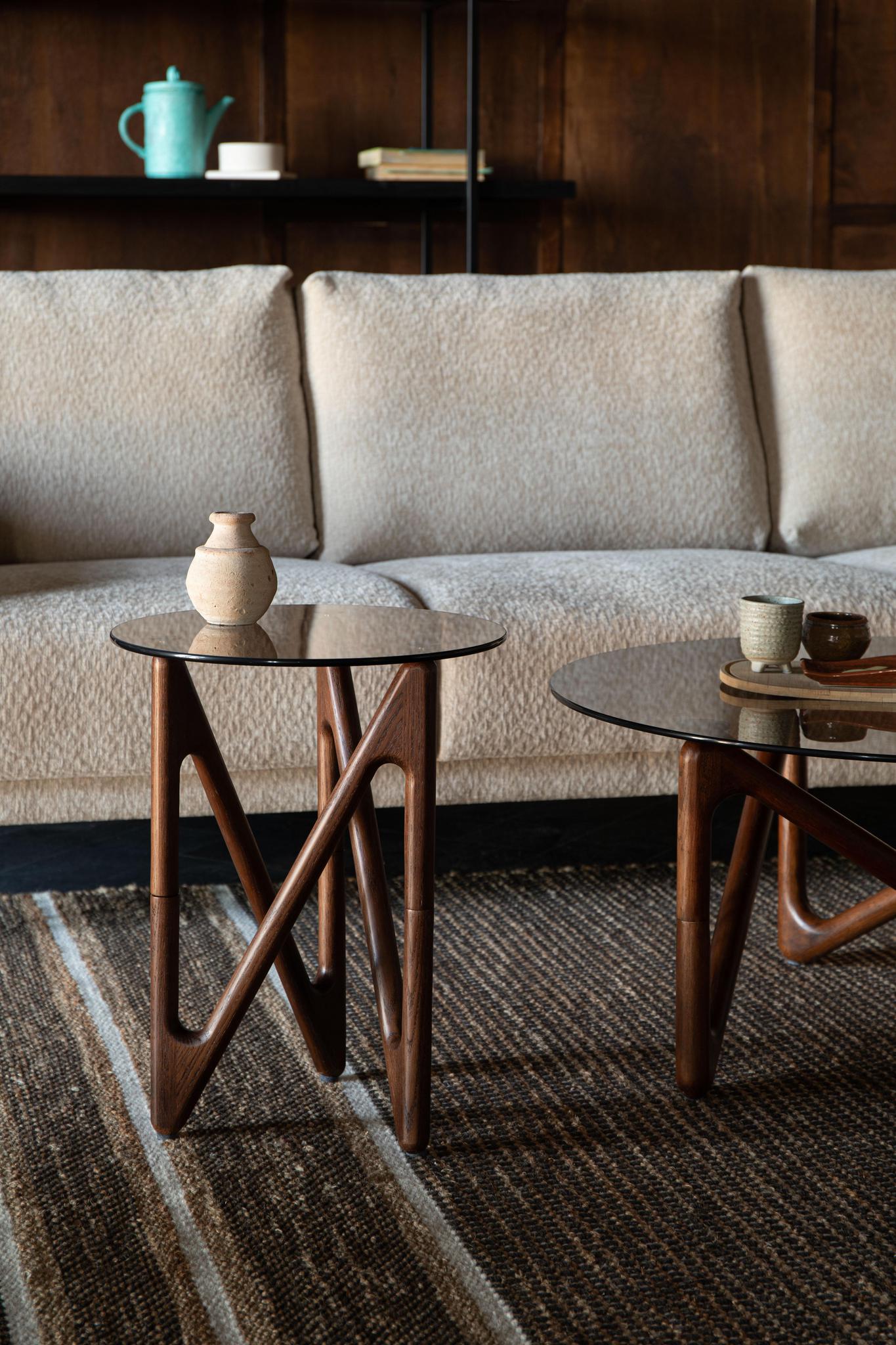 Naia Oak & Glass Side Table