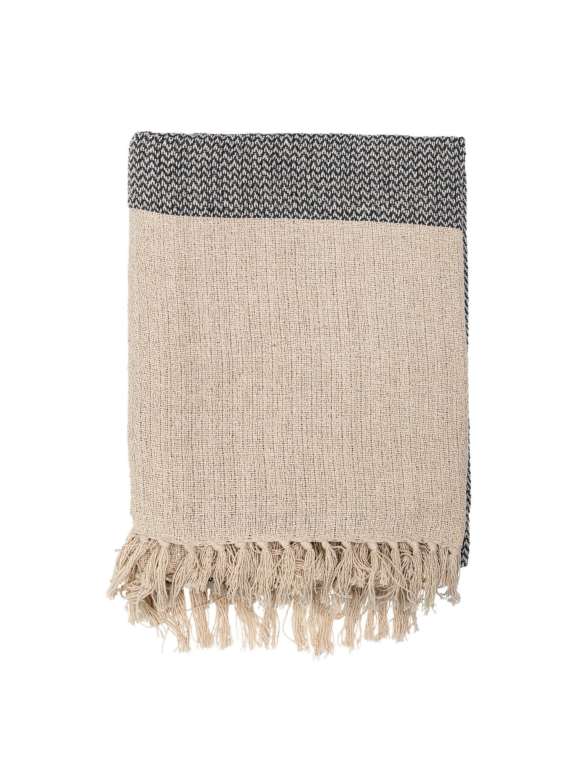 Matt Dark Grey Recycled Cotton Throw