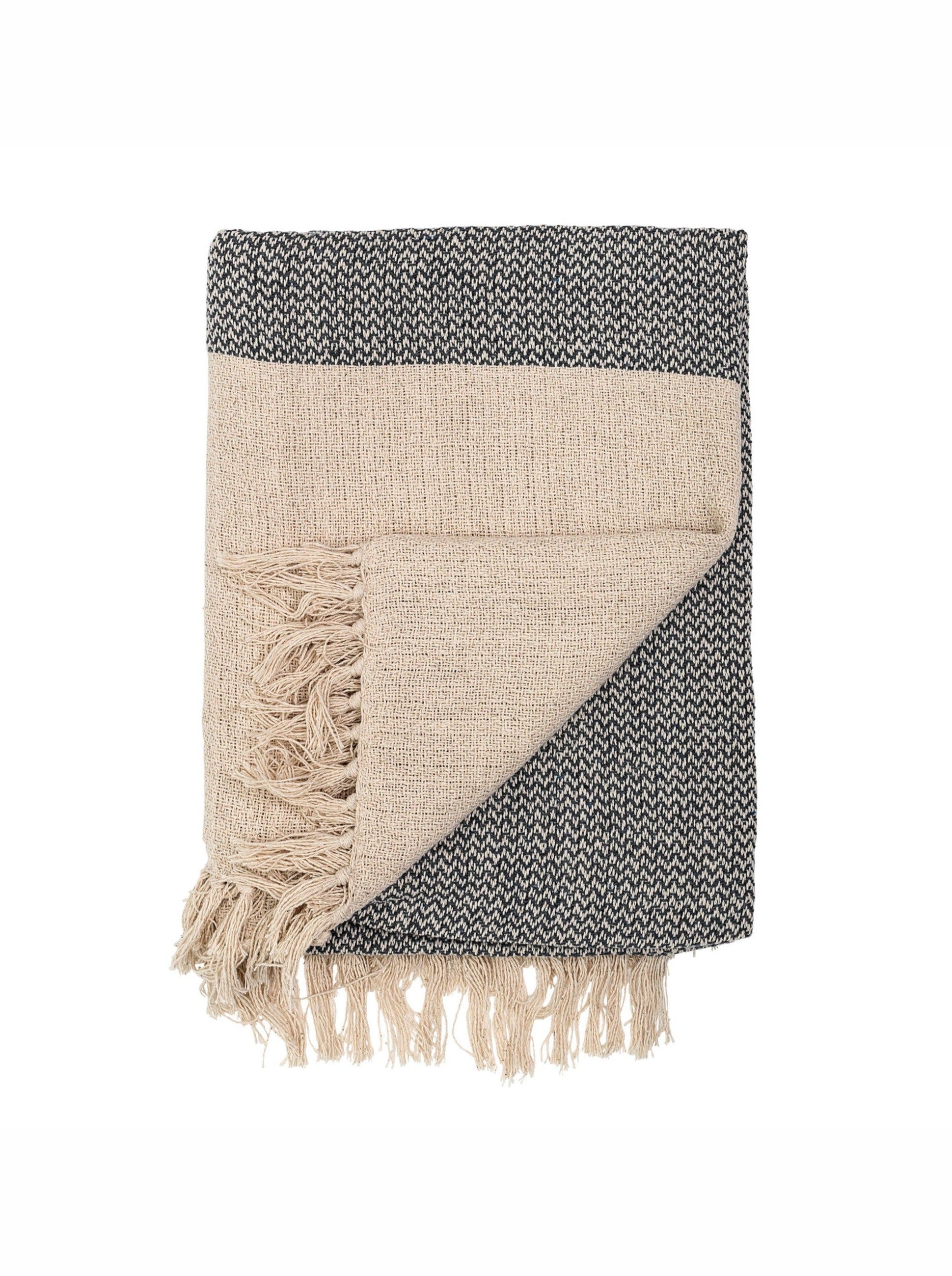 Matt Dark Grey Recycled Cotton Throw