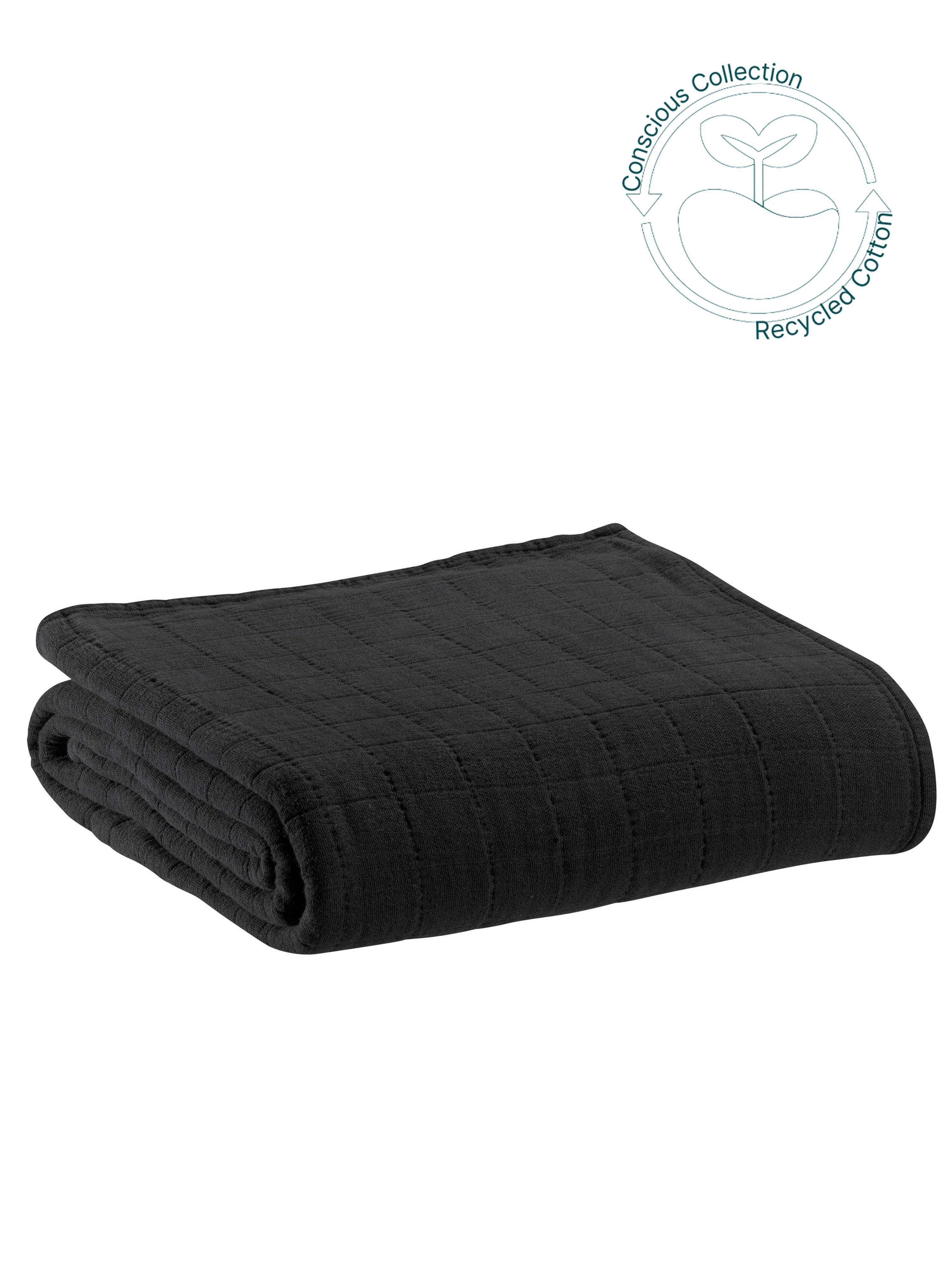 Lisa Recycled Stonewashed Throw - Black