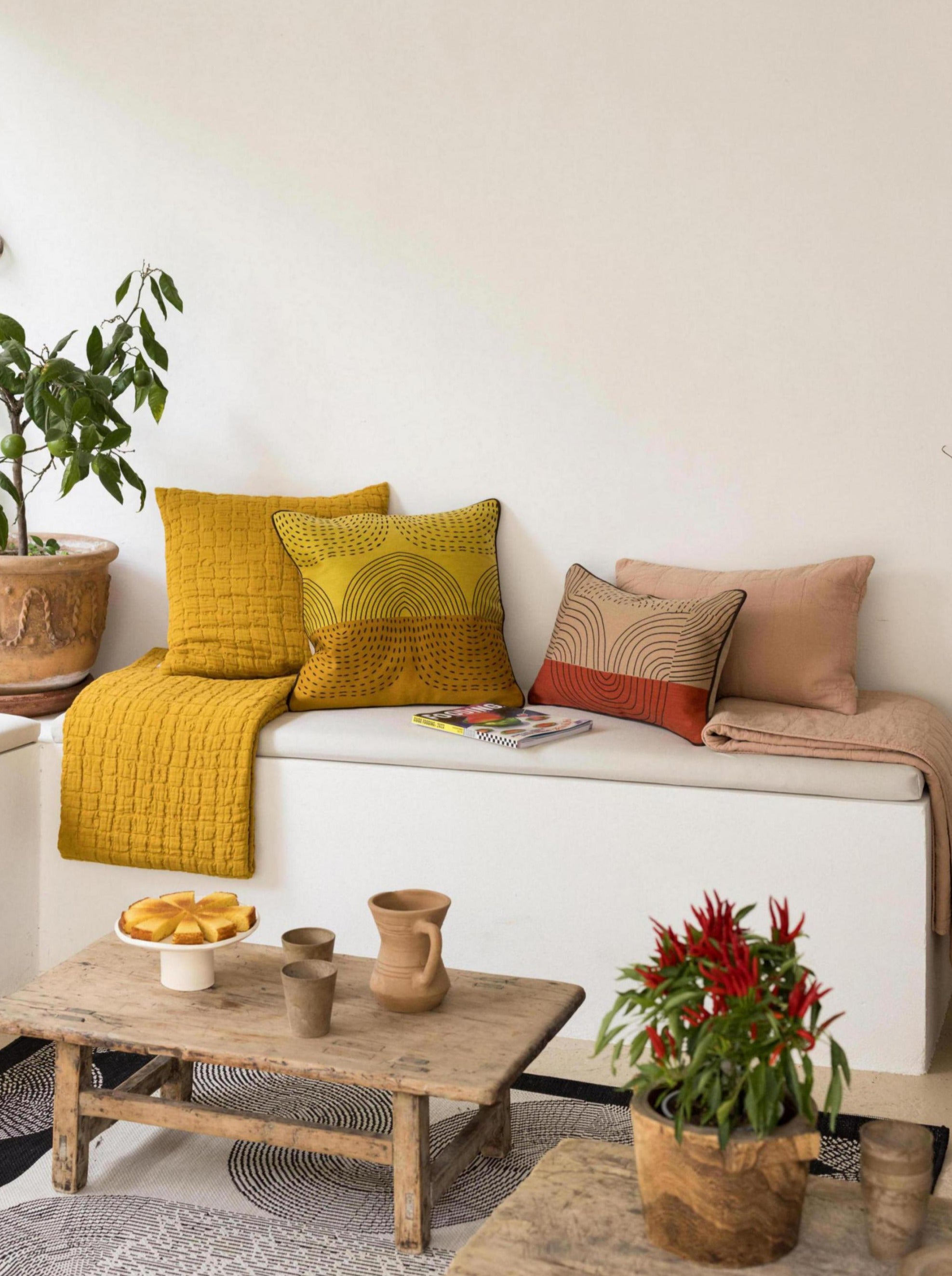 Large Titou Recycled Plaid Bed Throw - Havana