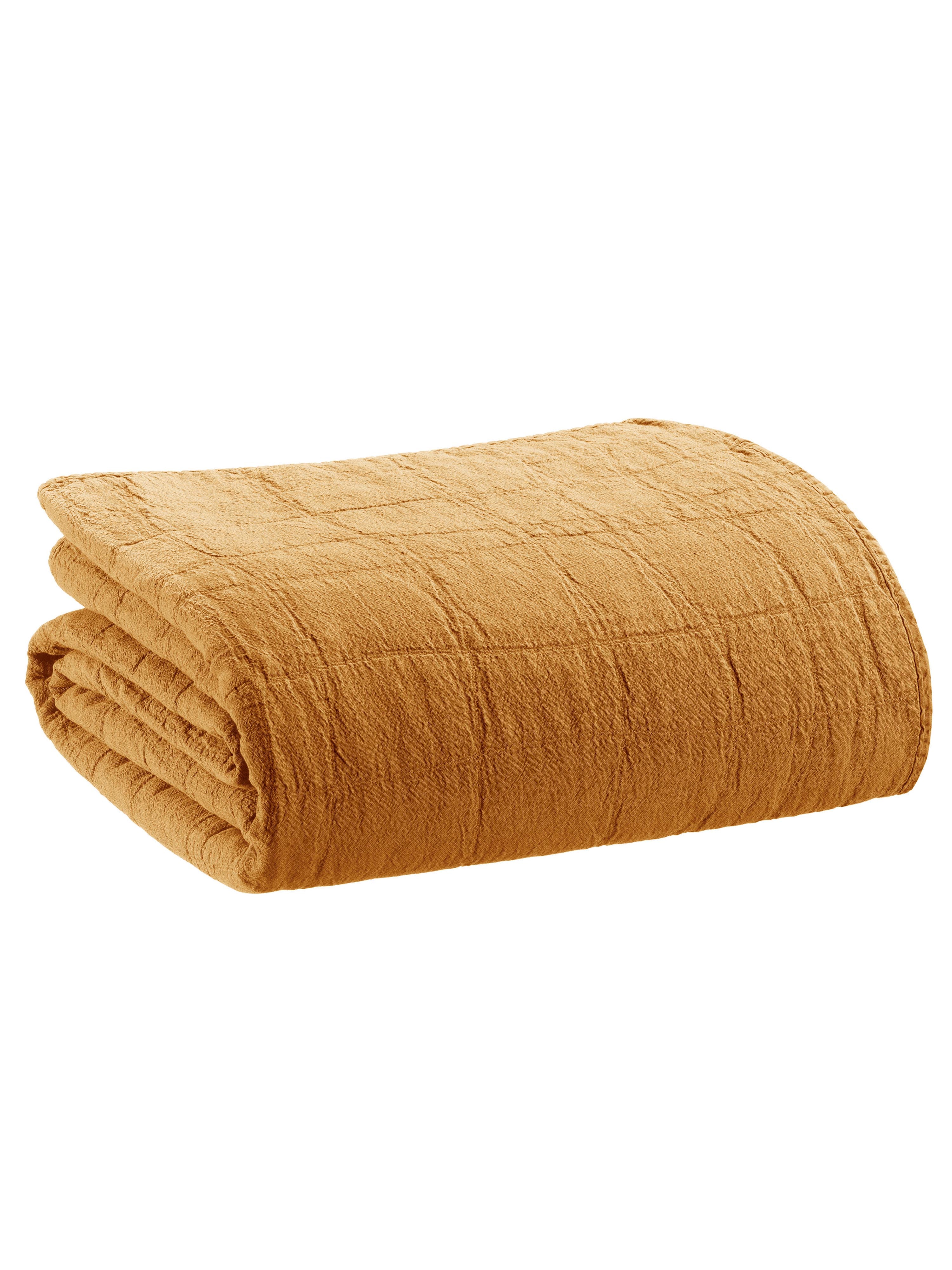 Large Titou Recycled Plaid Bed Throw - Havana