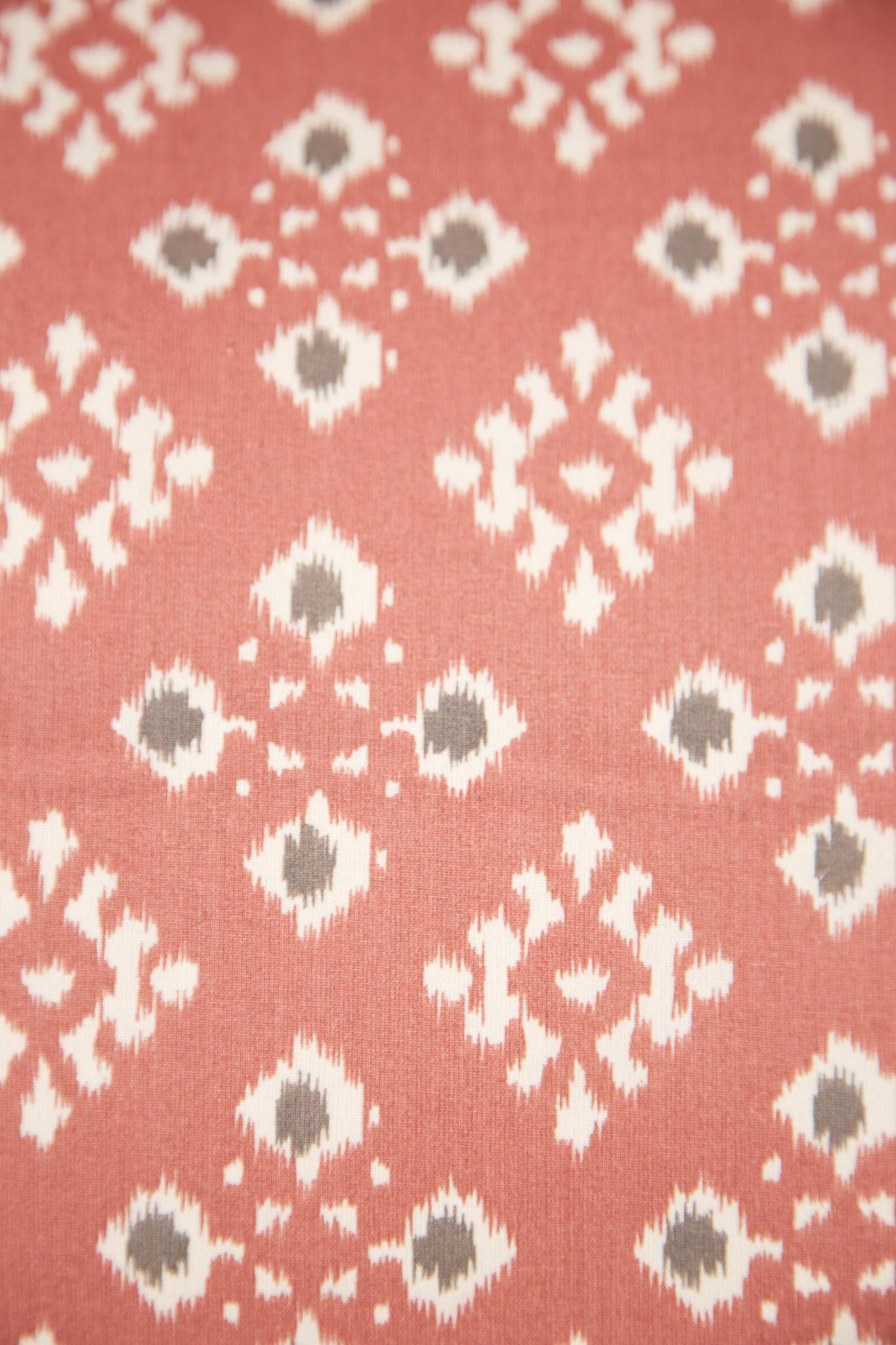 Old rose, Ecru & Anthracite Printed Cushion