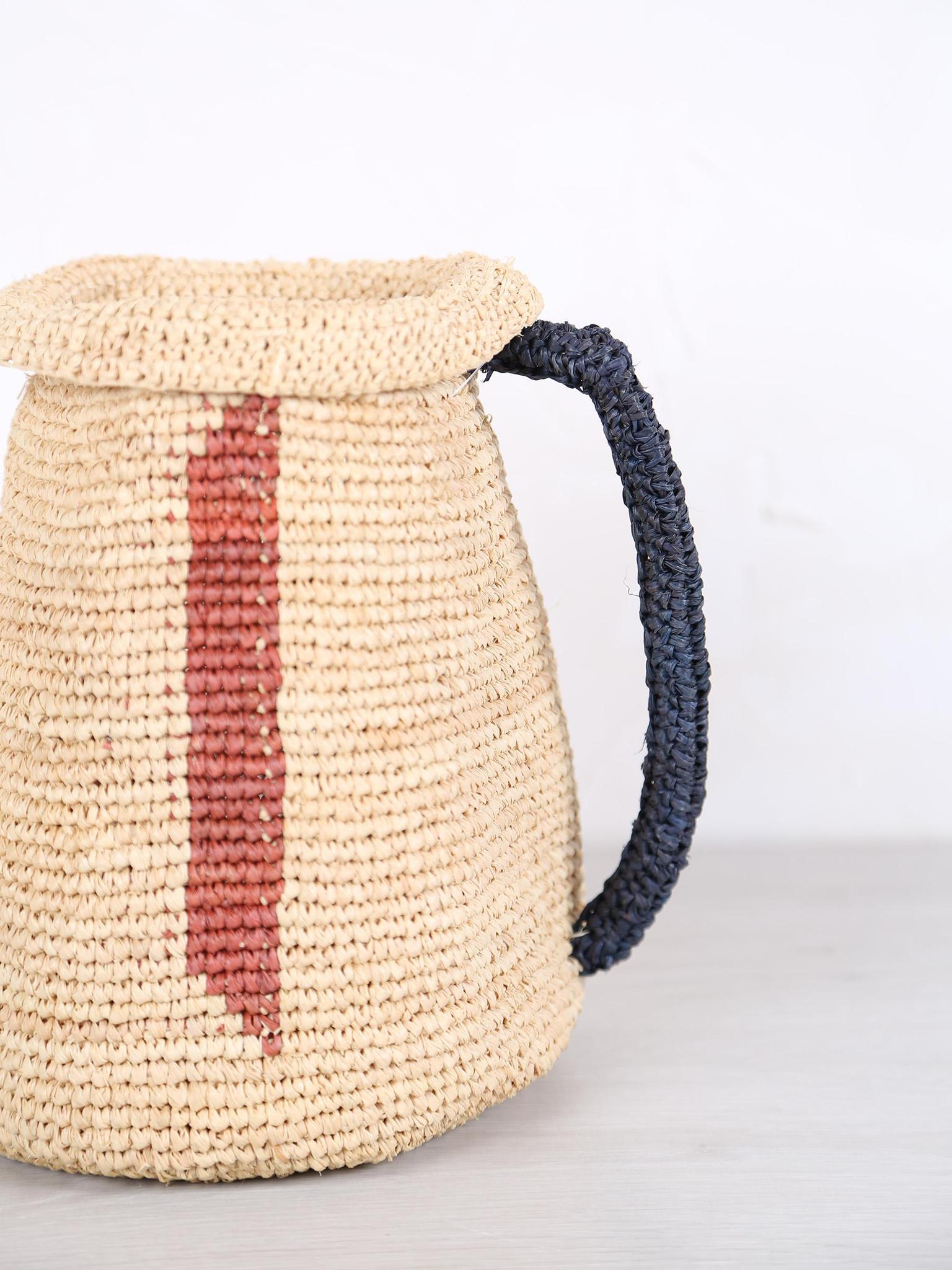 Woven Vase/Jug - Black, Rust