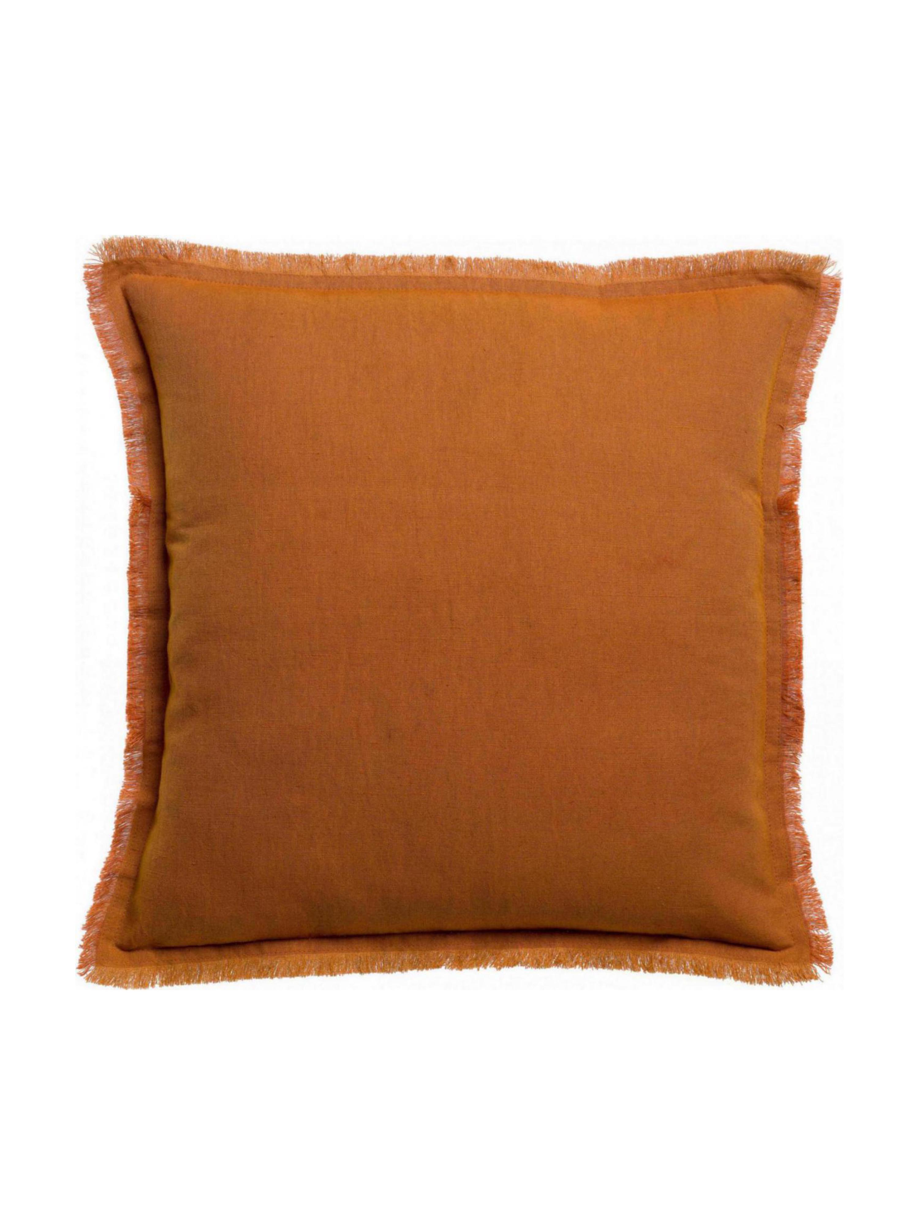 Laly Linen & Cotton Plain Cushion in Copper - 45x45cm