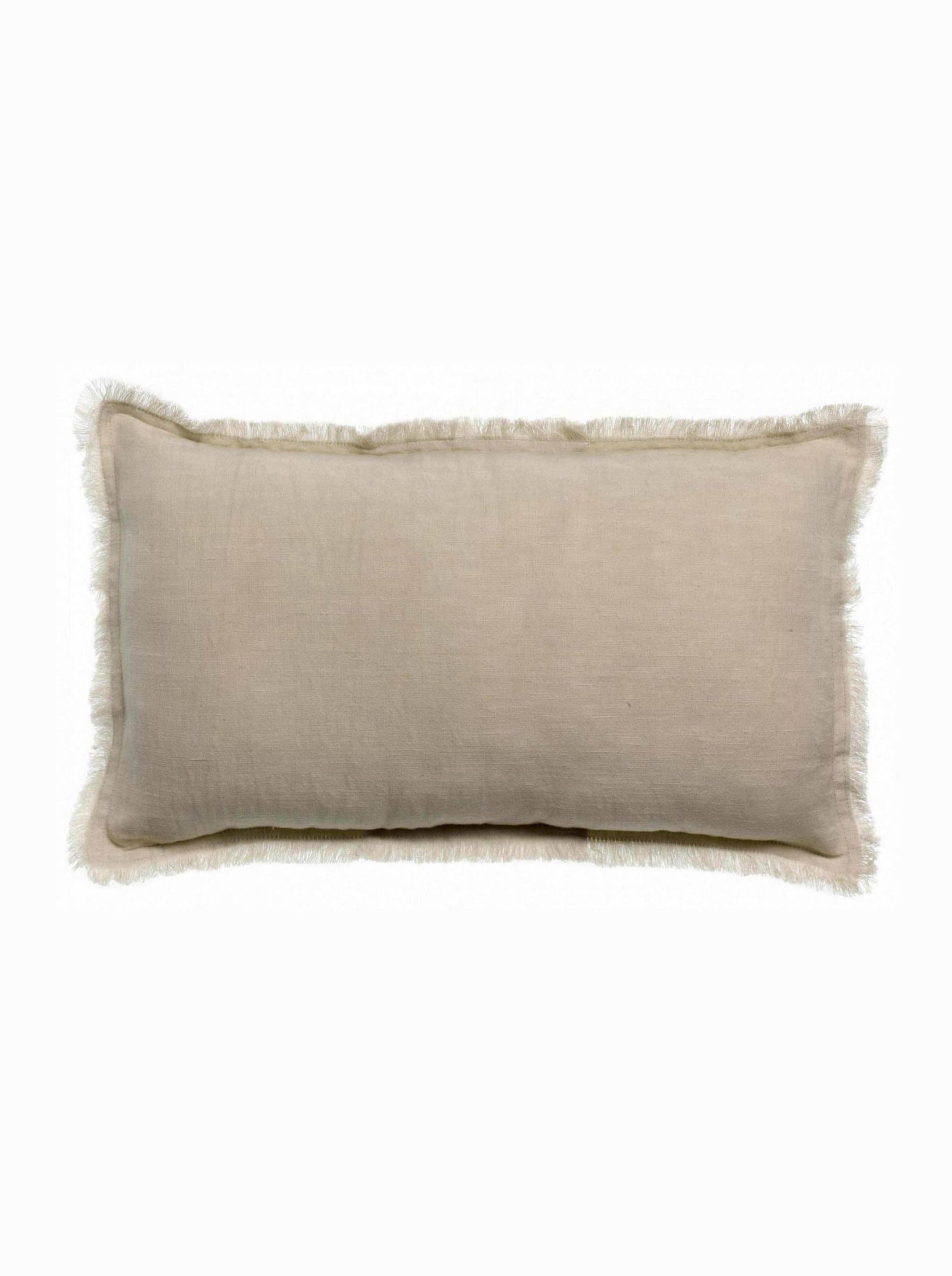 Laly Linen & Cotton Plain Cushion in Lin - 30 x 50cm