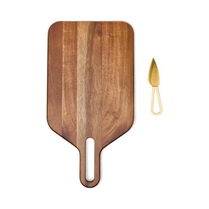 The Garth Cheese Board and Knife Set - Natural Acacia