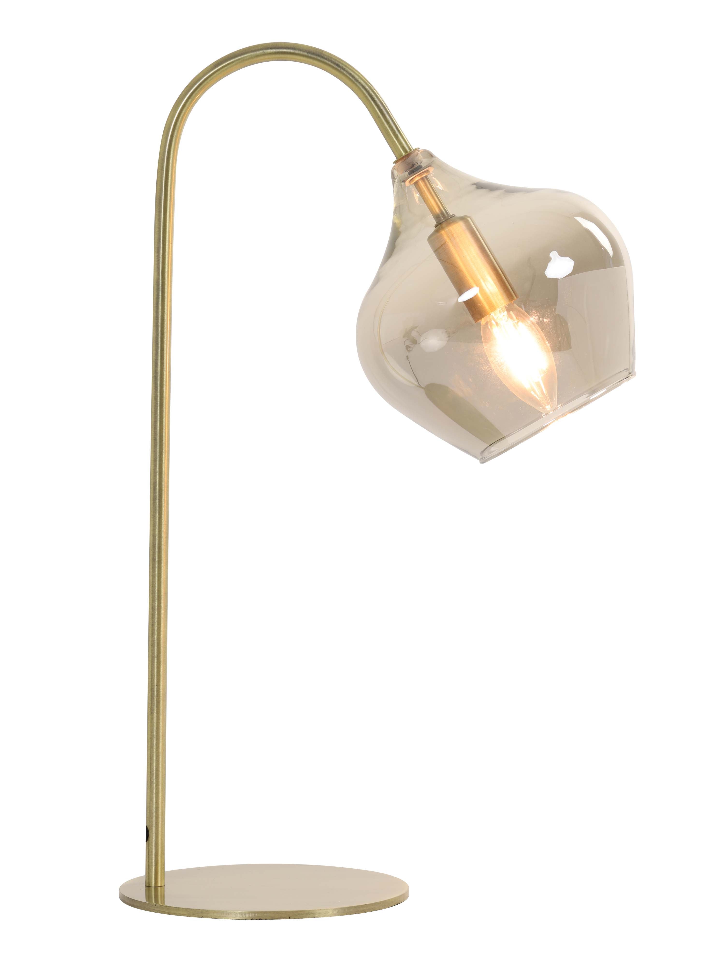 Rakel Table Lamp - Antique Bronze & Smoked Glass