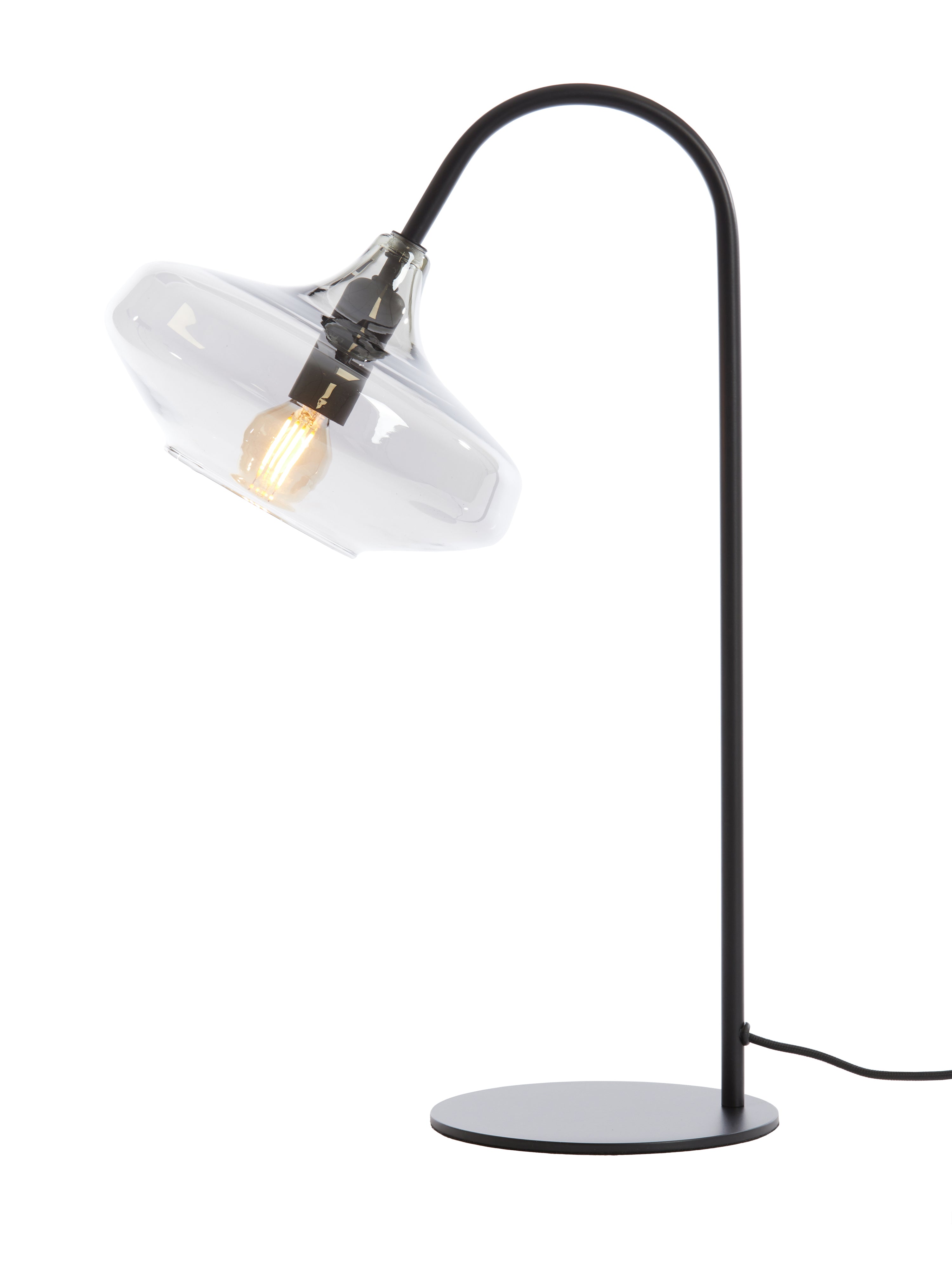 Solna Table Lamp - Matte Black & Smoked Glass