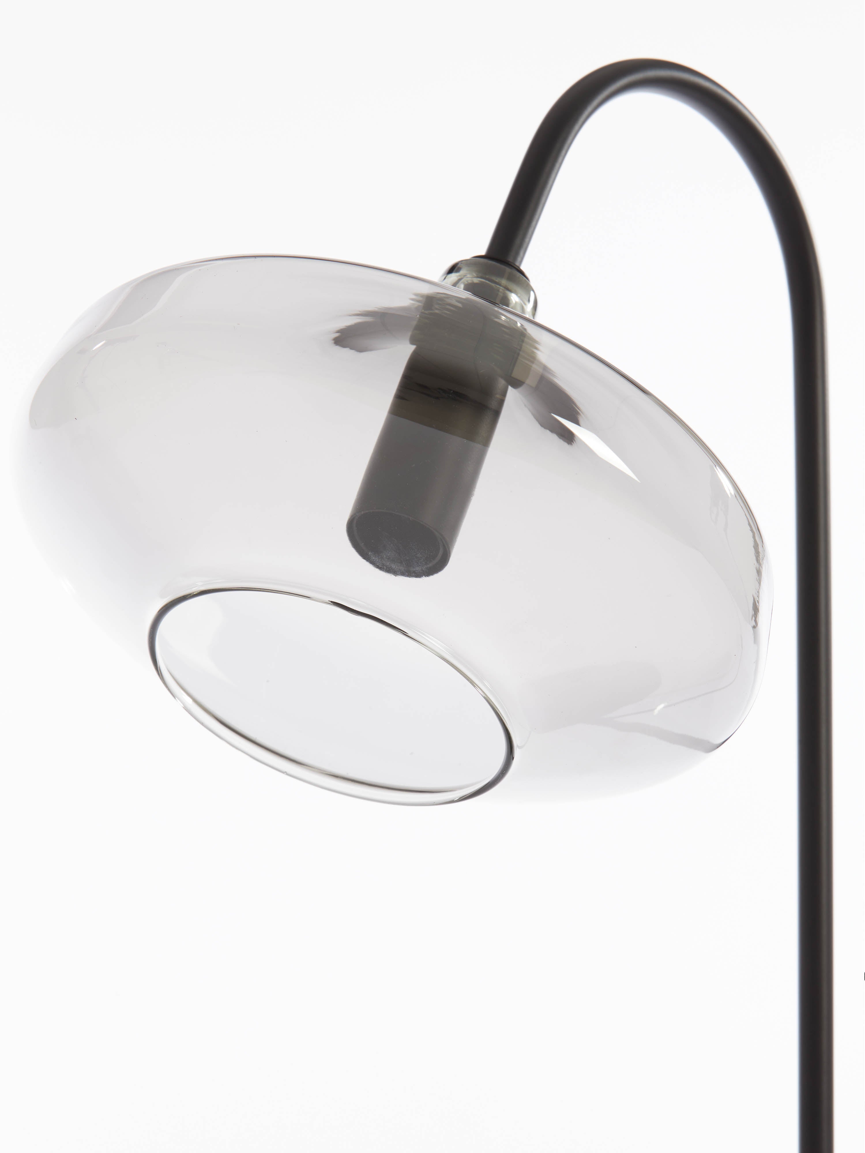Solna Table Lamp - Matte Black & Smoked Glass