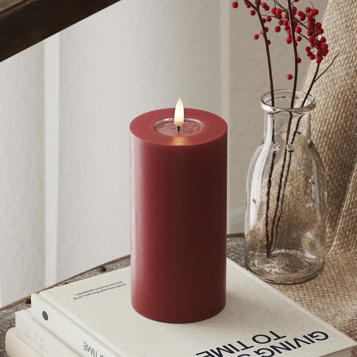 Bordeaux LED Candle D: 7,5 * 15  cm (3*6 inch)
