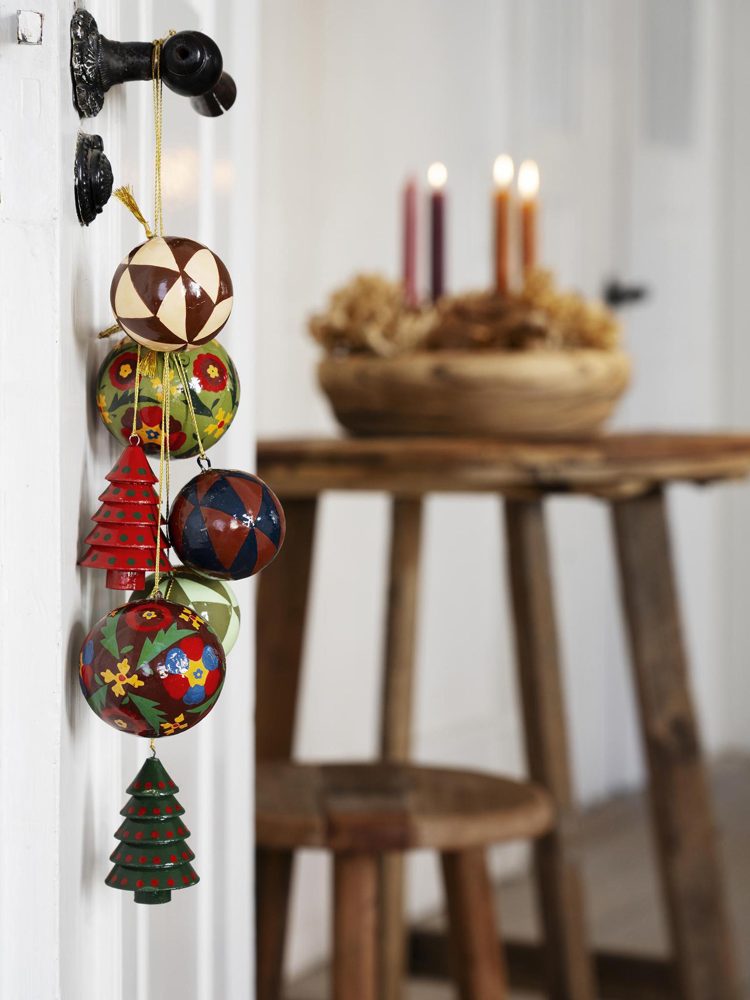 Handmade paper mache christmas Ornament