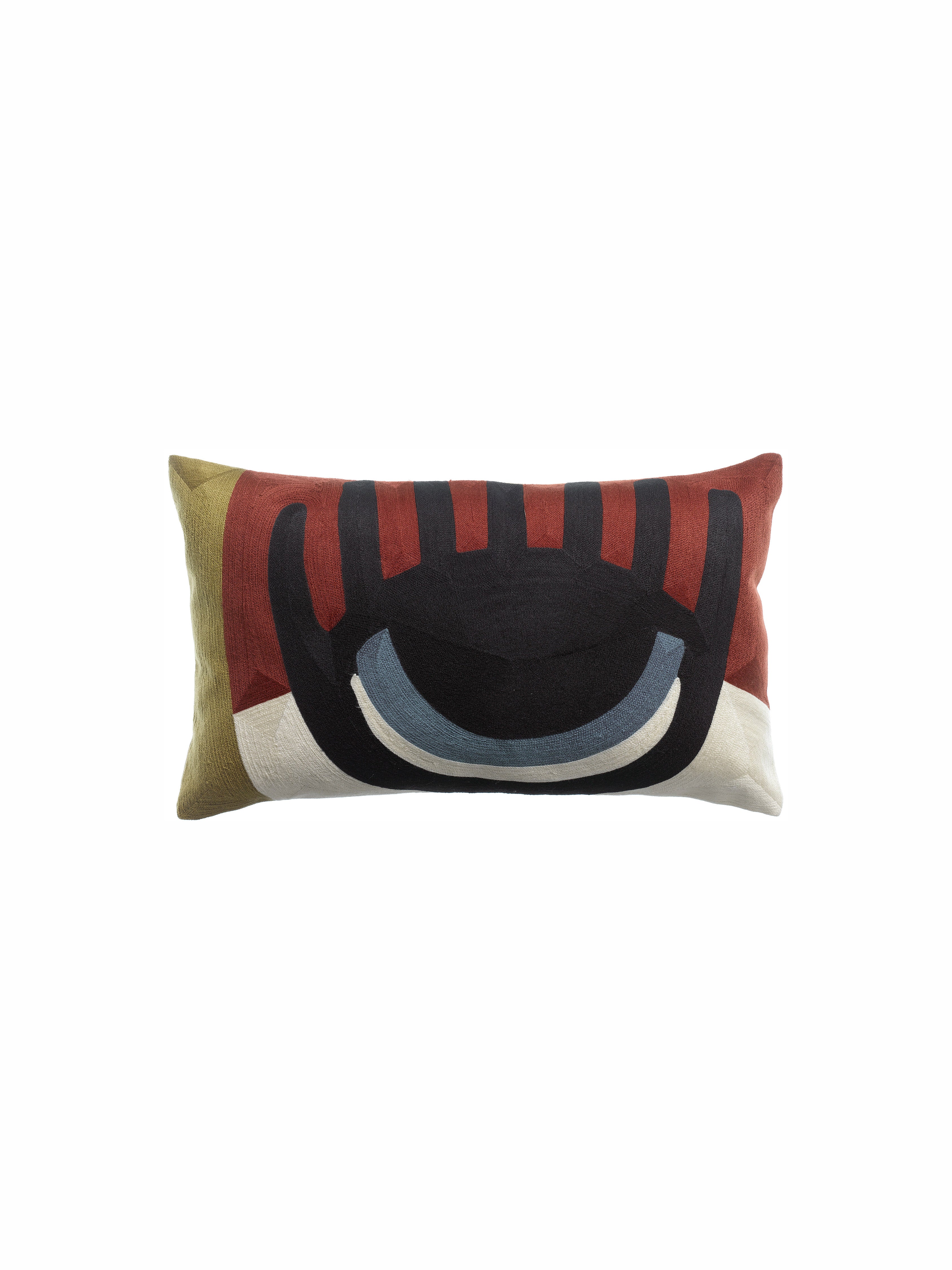 Farel Embroidered Cushion - Geranium -