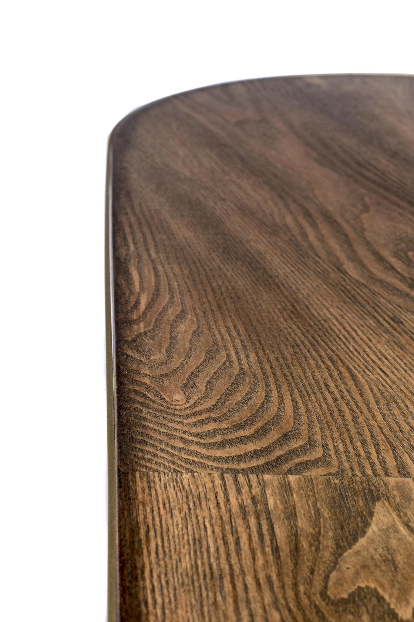 Darla Wooden Dining Table with Brass Edging