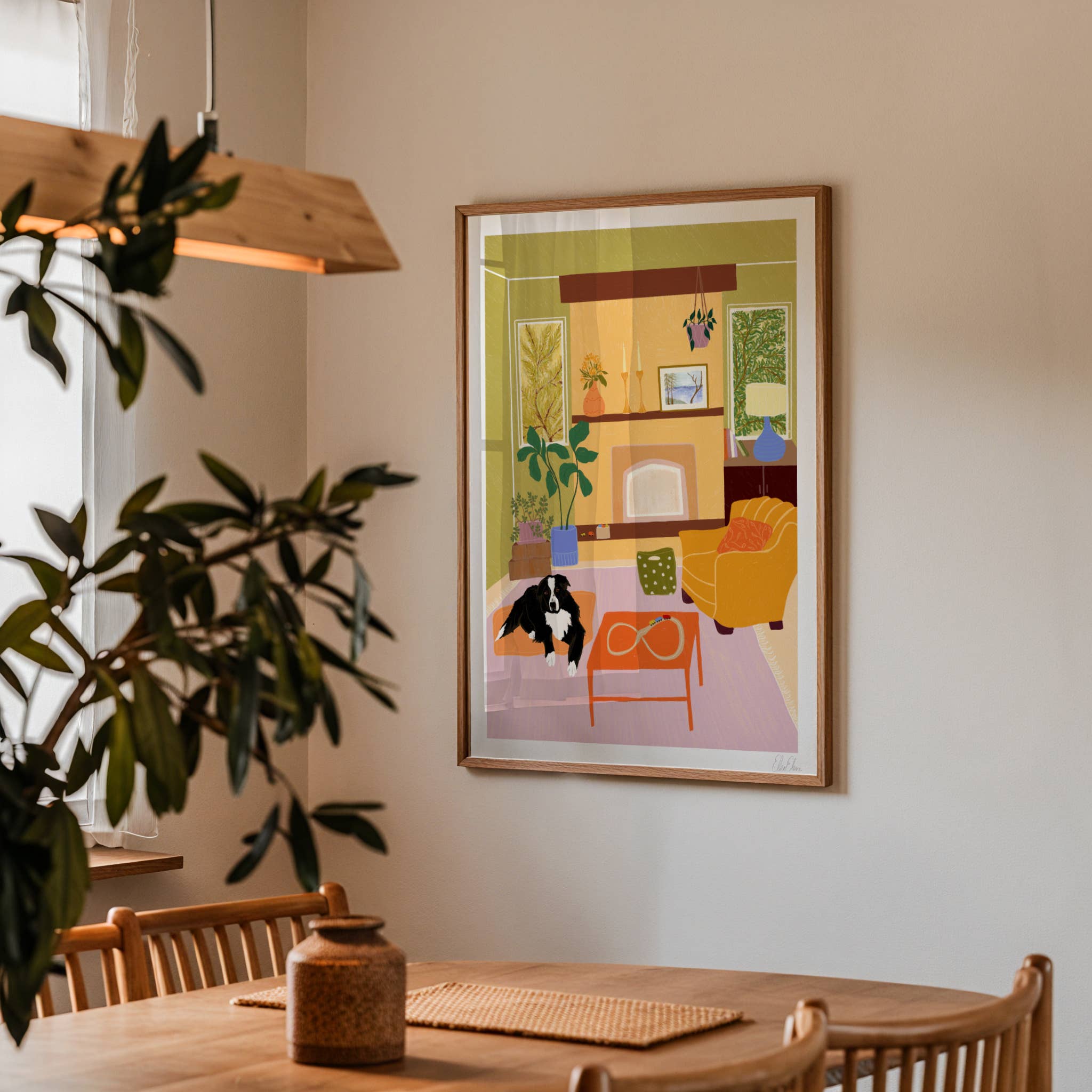 Woodland Home Art Print | Dog Lovers Wall Art