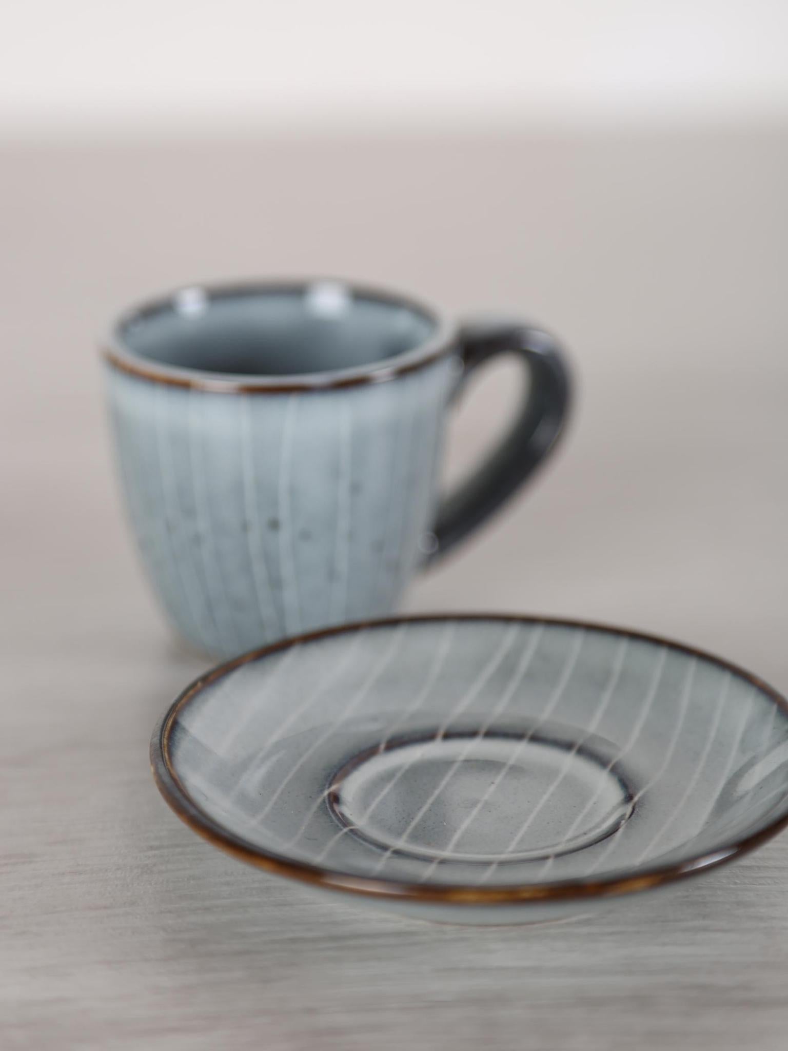 Nordic Sea Stoneware Espresso Cup & Saucer