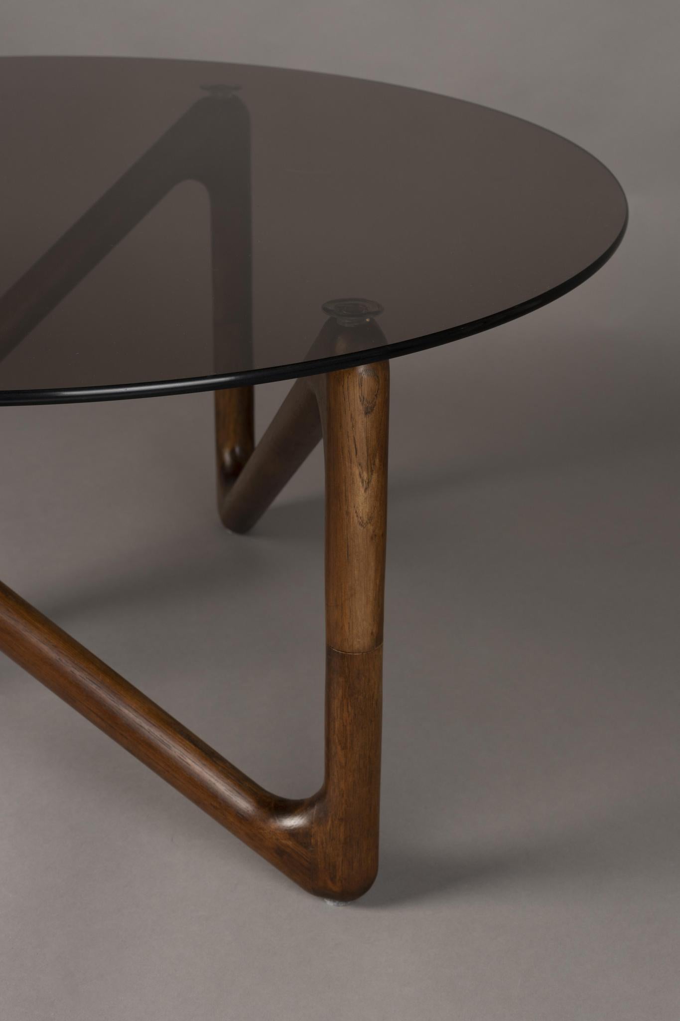 Naia Oak Wood & Glass Coffee Table - 2 Colours Available