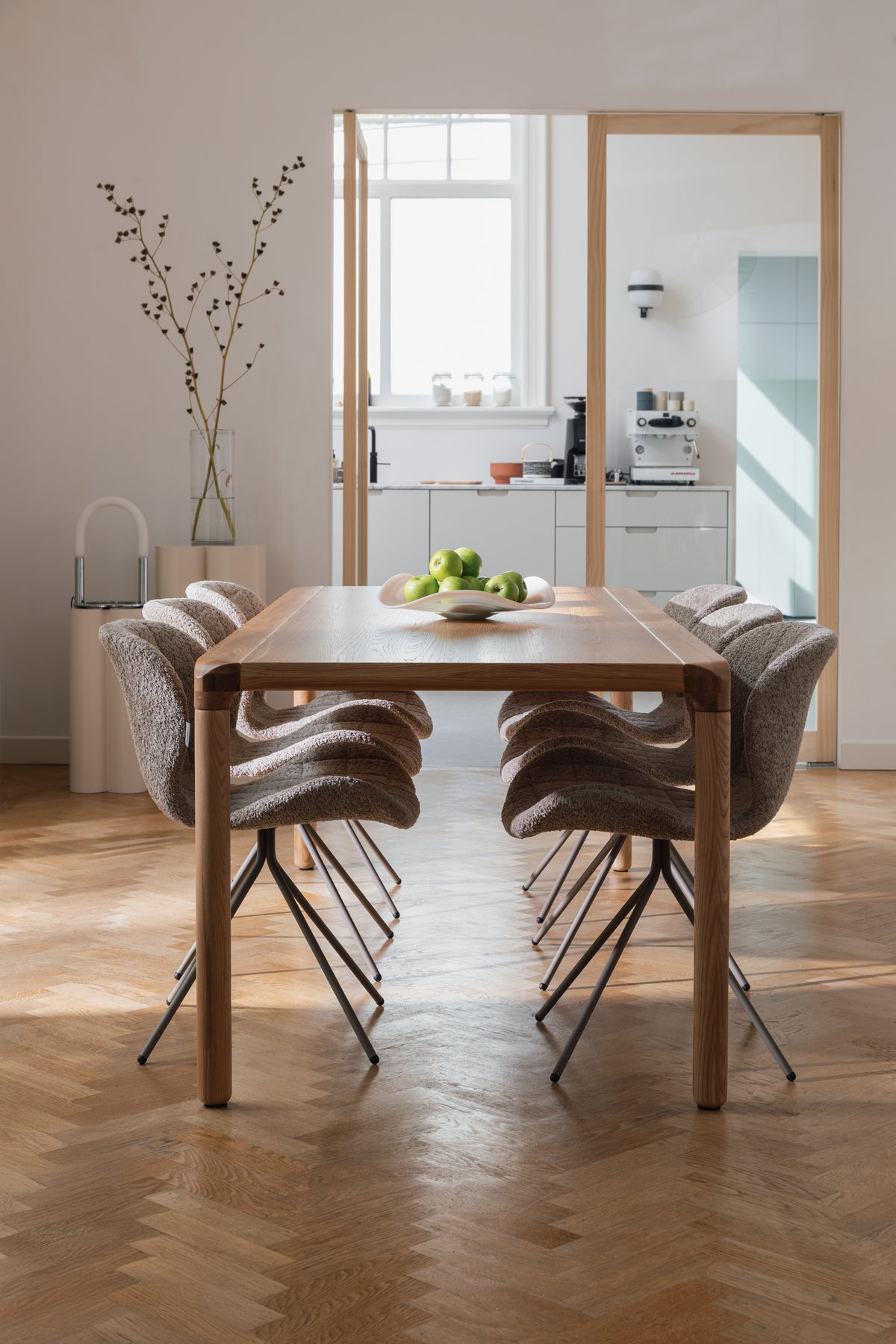 Storm Ash Wooden Dining Table - Natural - 180cm