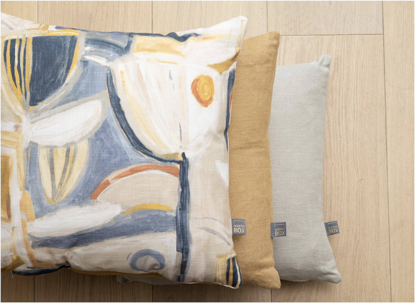 Finley Blue Printed Cushion - 2 Sizes Available