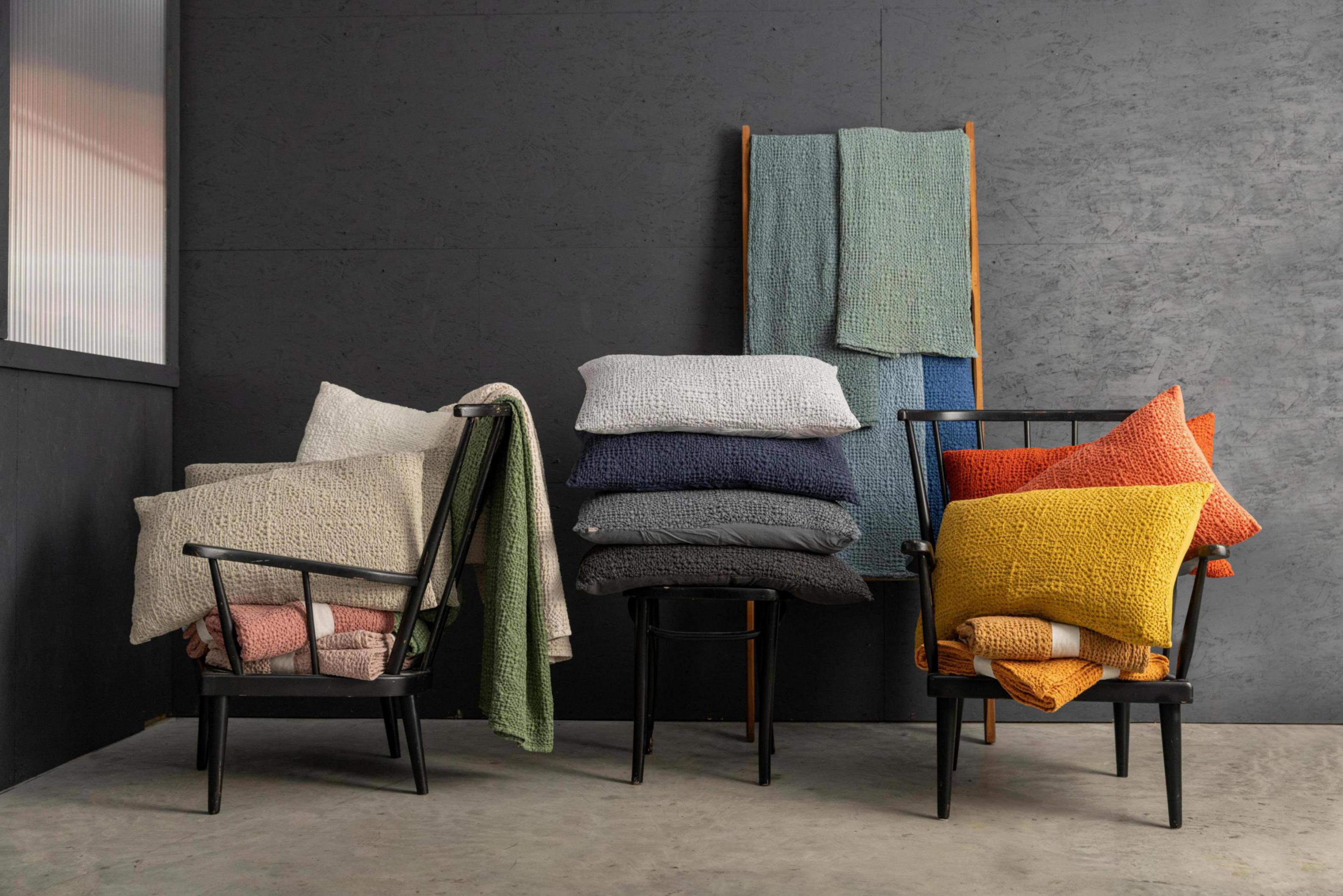 Stonewashed Cotton Tana Throw Pinede - 140x200