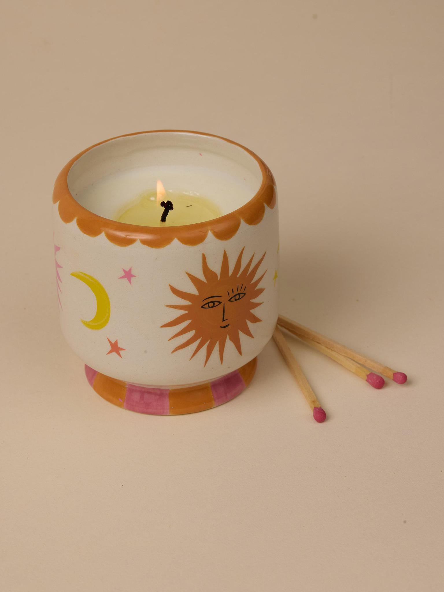 Adopo 8 oz./226g Sun Ceramic - Orange Blossom Boxed Candle