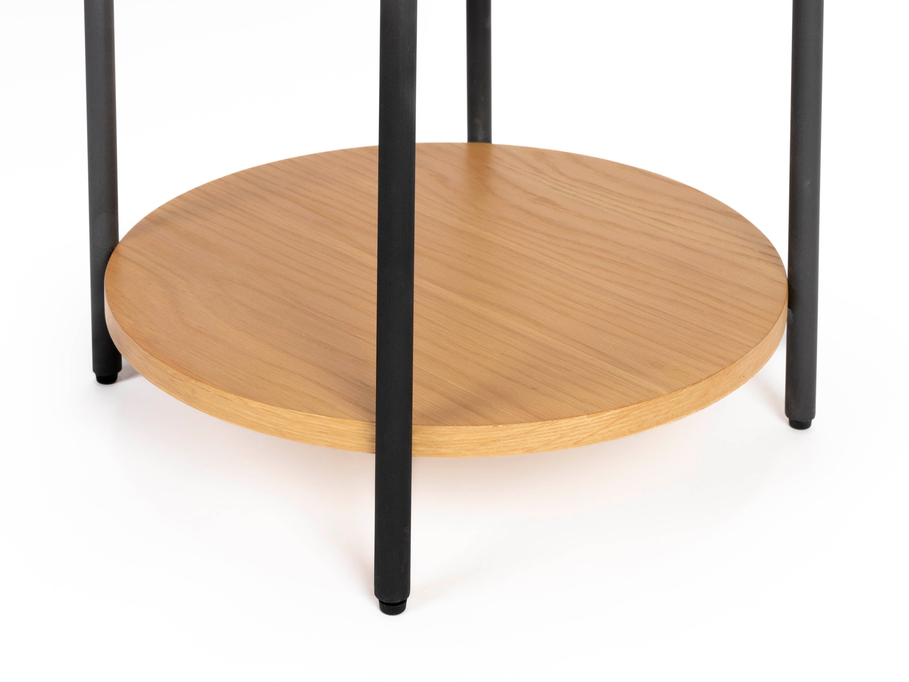 Slides Oak & Metal Round Side Table