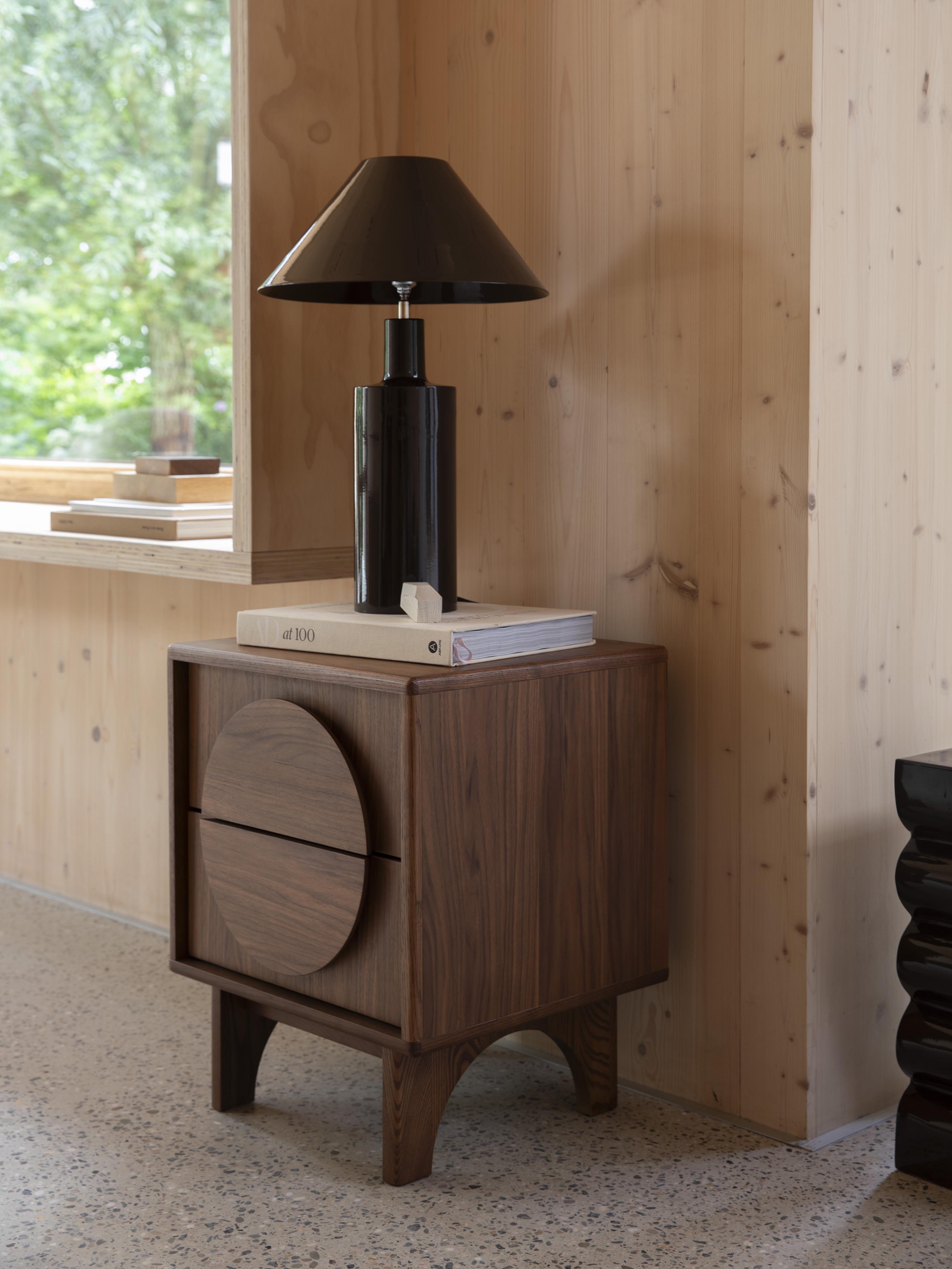 Groove Bedside Table - Walnut