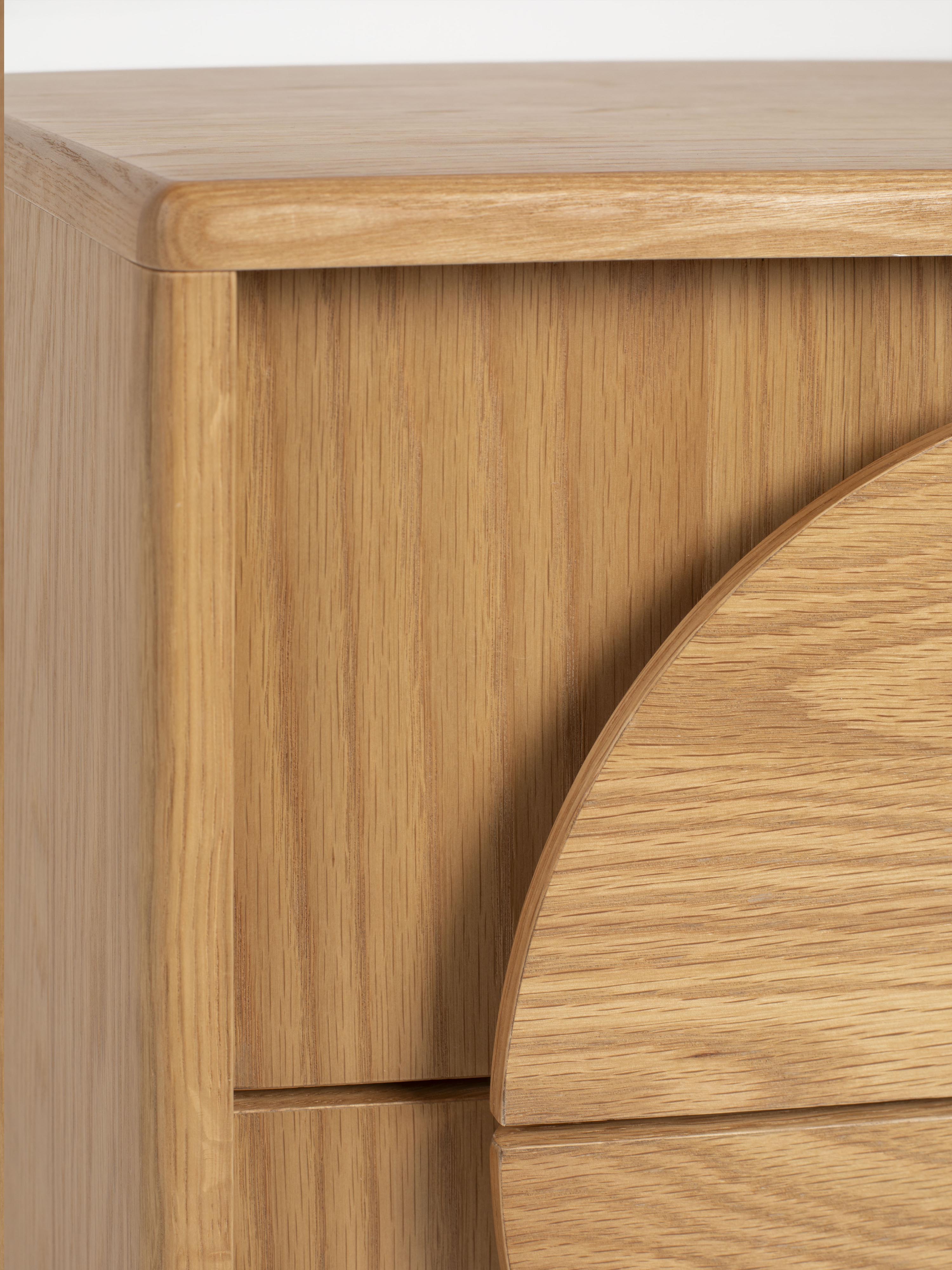 Groove Bedside Table - Natural Oak